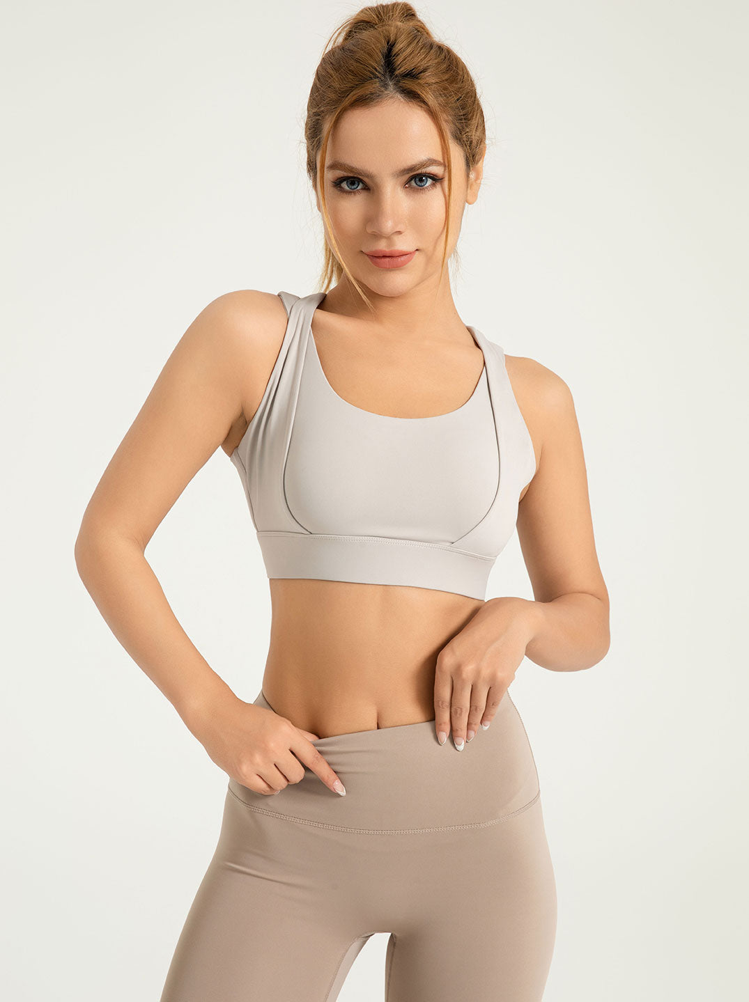 Lila Zen Women's Enhanced Bust Yoga Sports Bra with Double Shoulder Straps