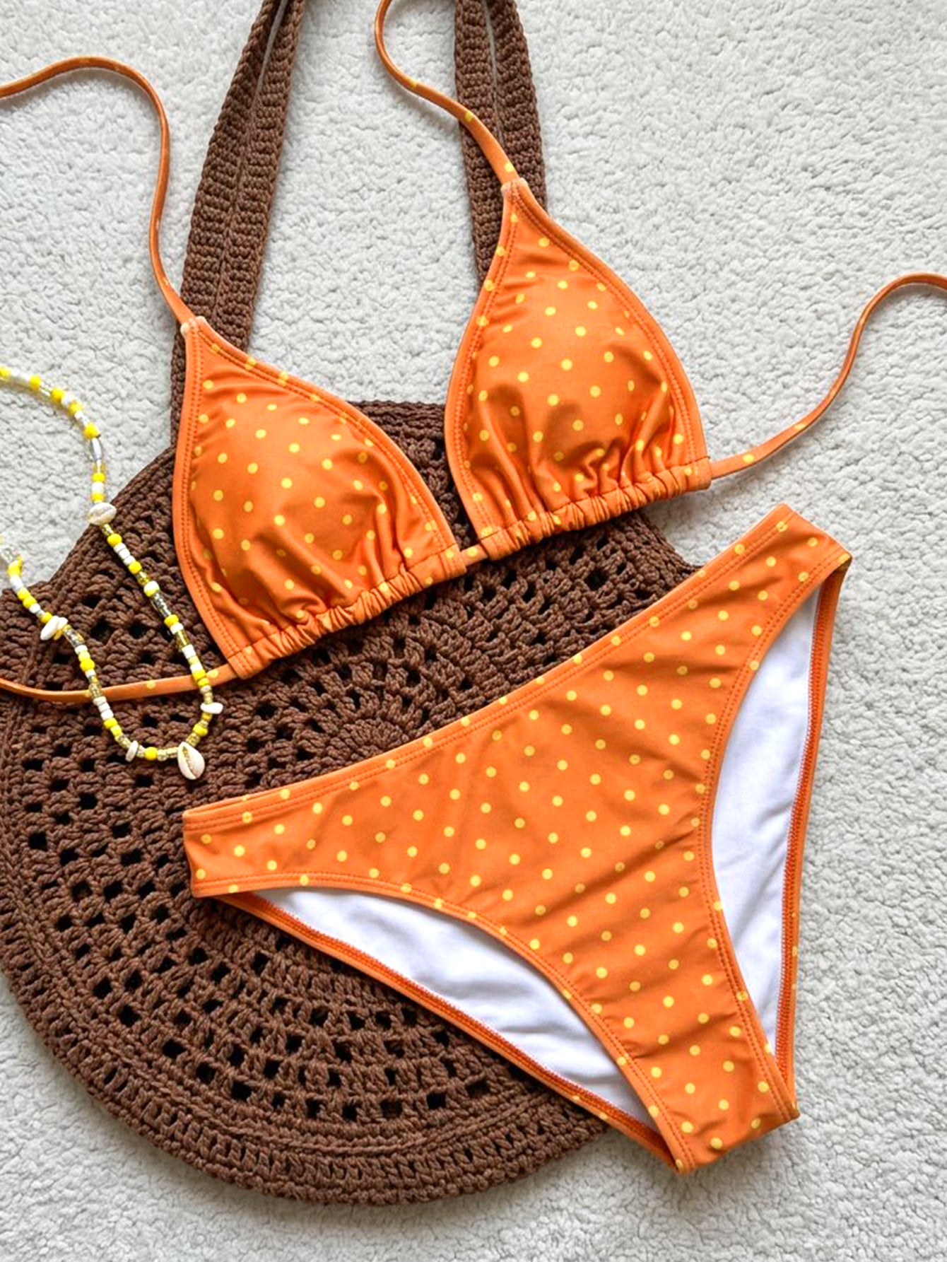 Lila Zen Polka Dot Triangle Bikini Set