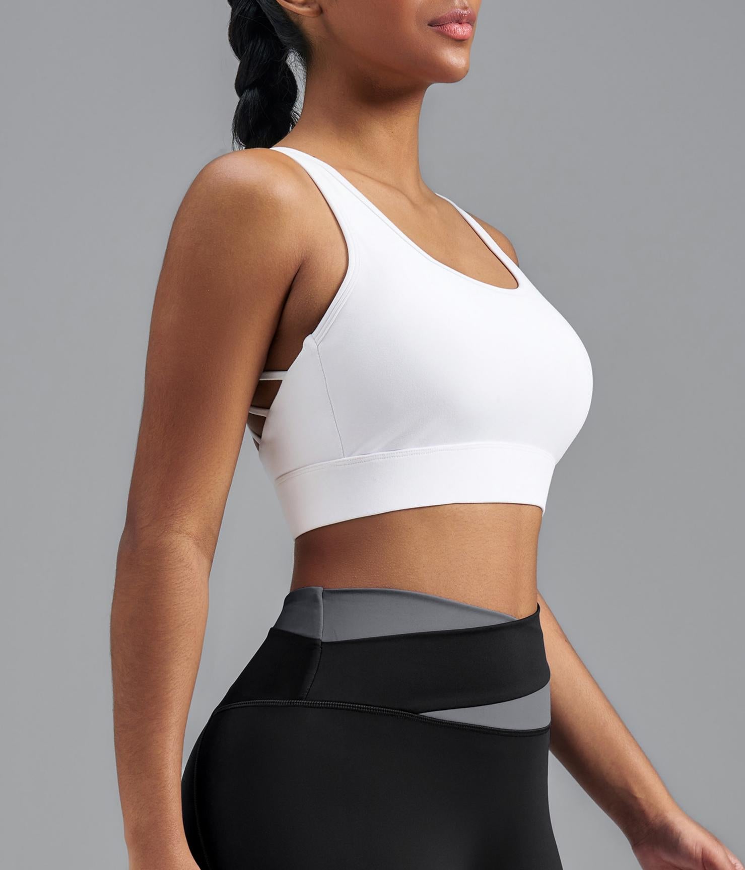 Lila Zen Women's Elastic Single-Sided Brushed Four-Cross Sports Bra Vest