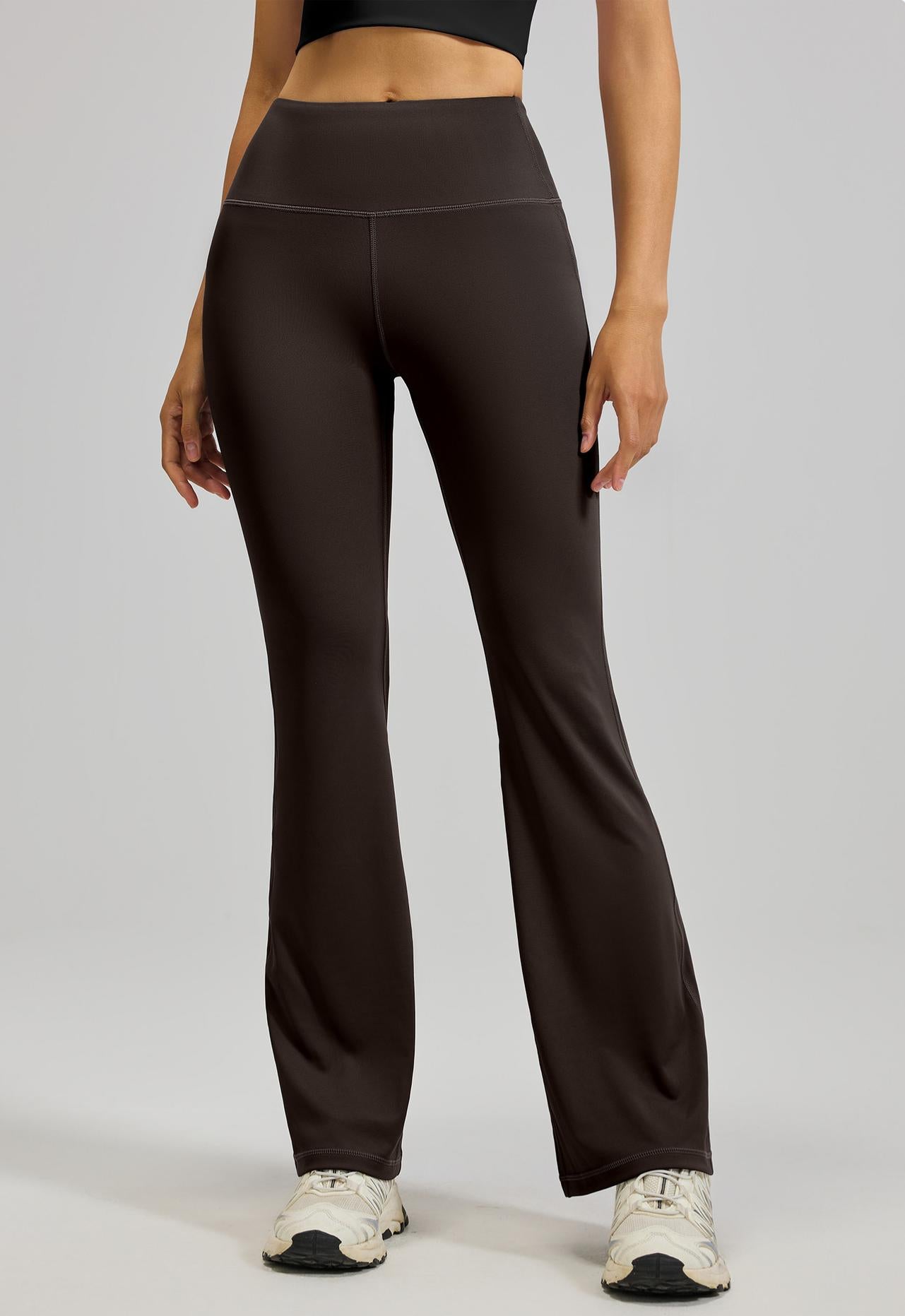 Lila Zen Women's High-Waisted Hip-Lifting Yoga Exercise Flare Pants