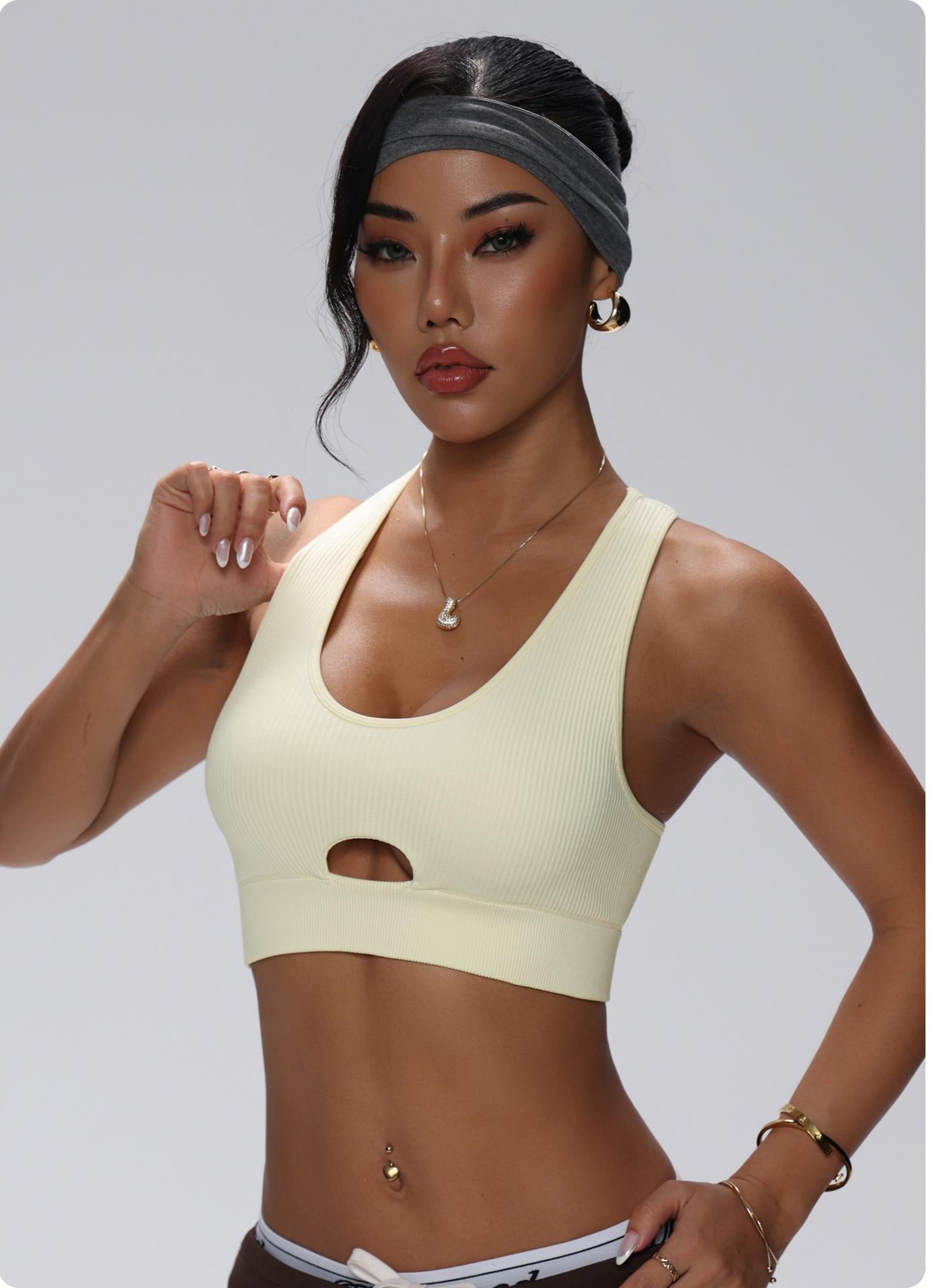 Lila Zen High-Strength Shock-Absorbent Breathable Hollow-Out Yoga Sports Bra