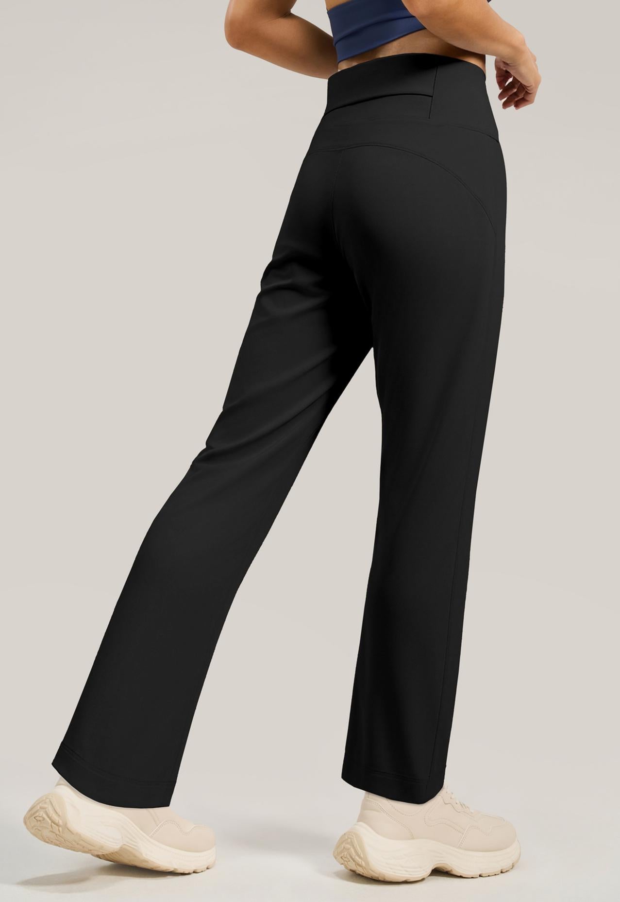 Lila Zen Loose-fitting Straight-leg Yoga Pants with Hidden Back Pockets