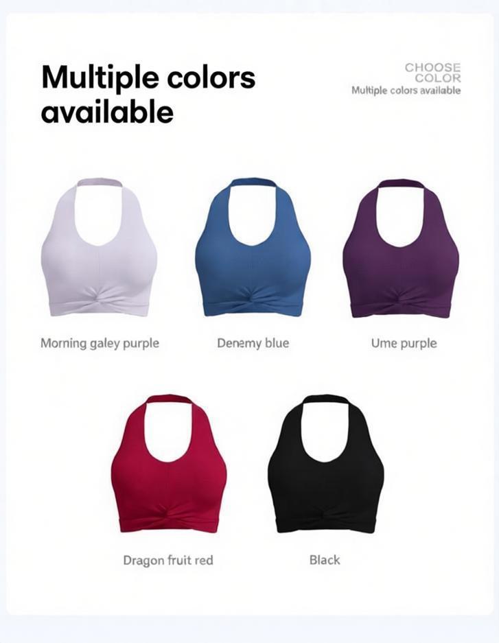 Lila ZenHaltered Satin-Back Sports Bra