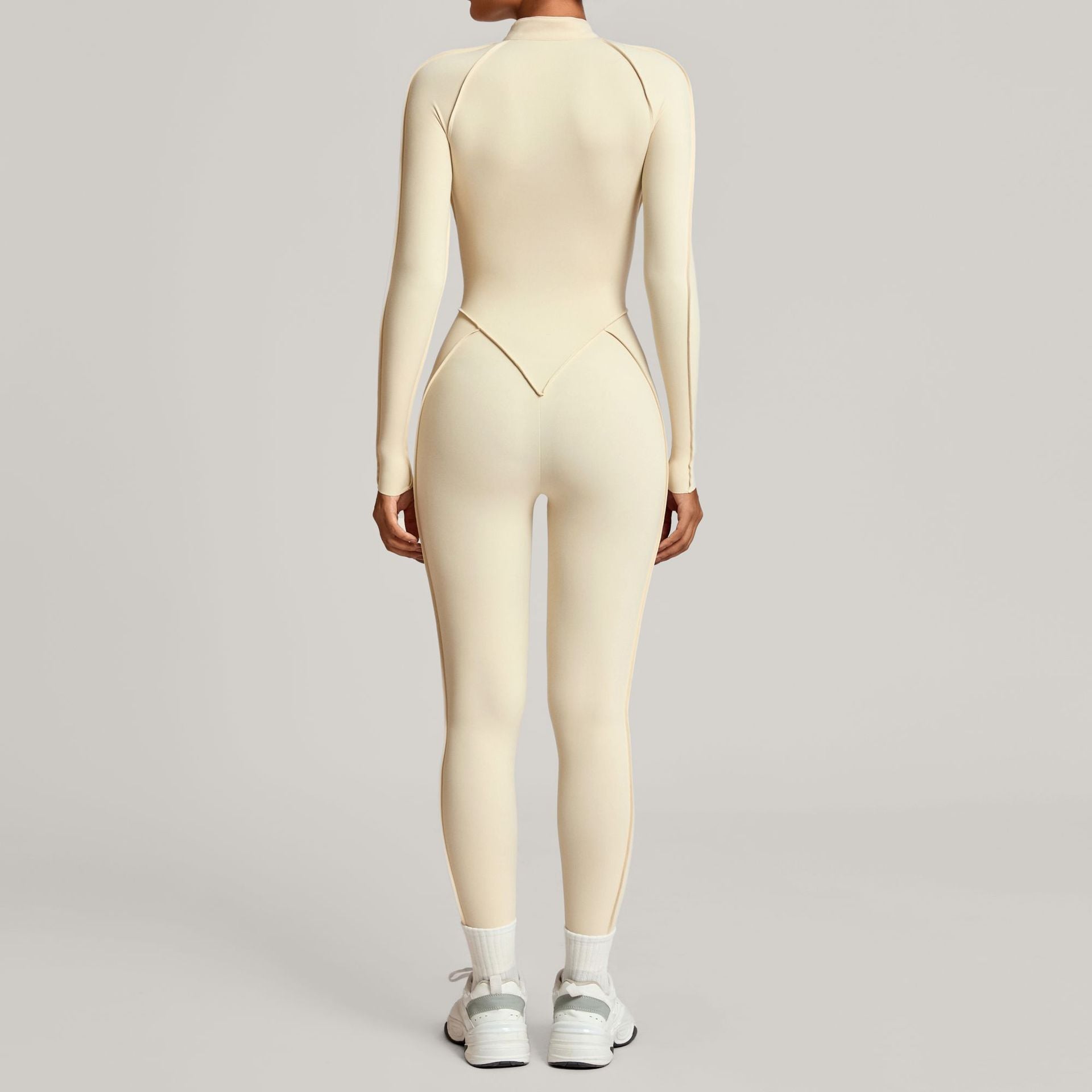 Lila Zen Half-Zip Contour Sculpt Long Sleeve Yoga Jumpsuit