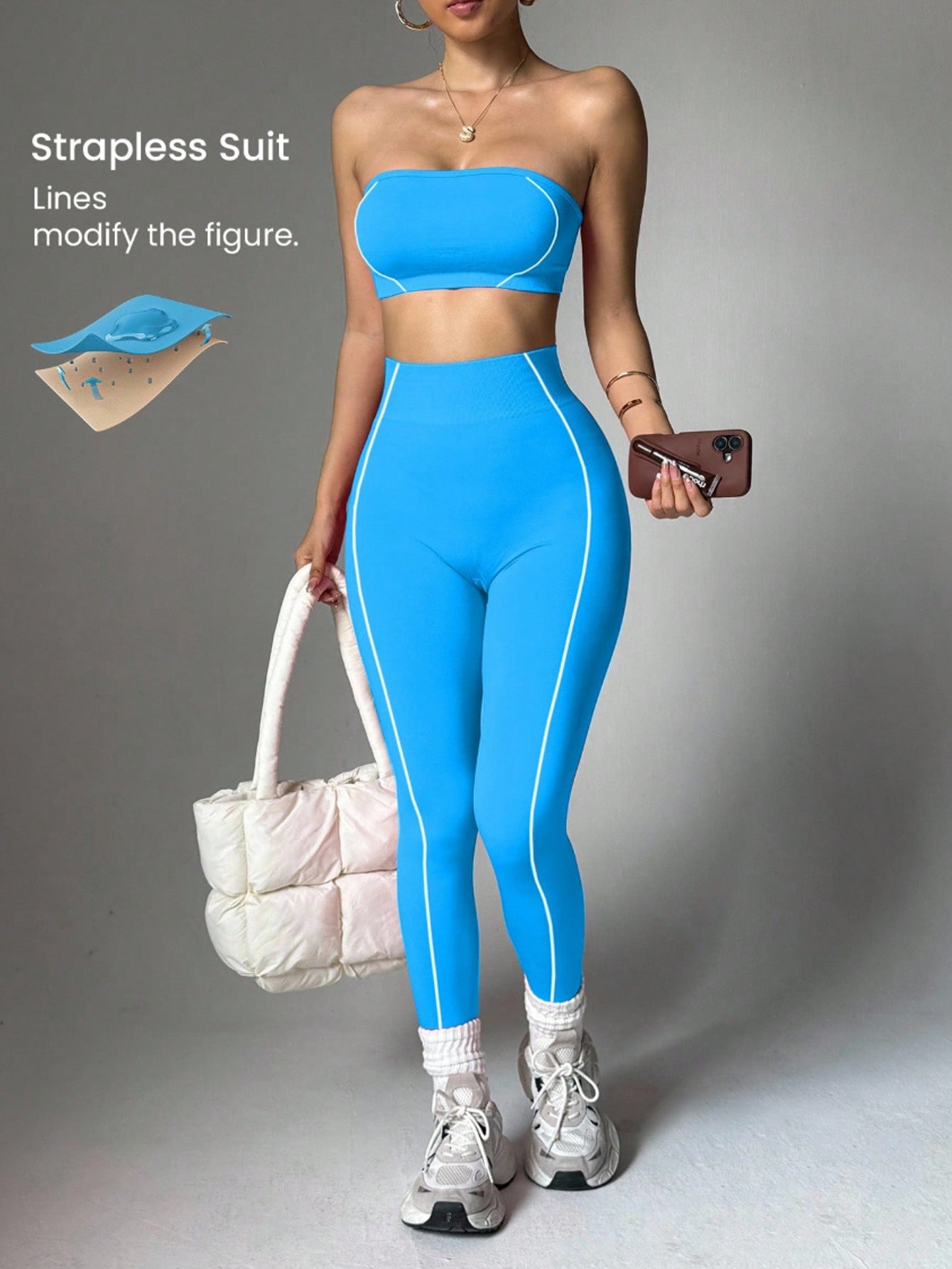 Lila Zen Strapless Sculpt Seamless Yoga Set