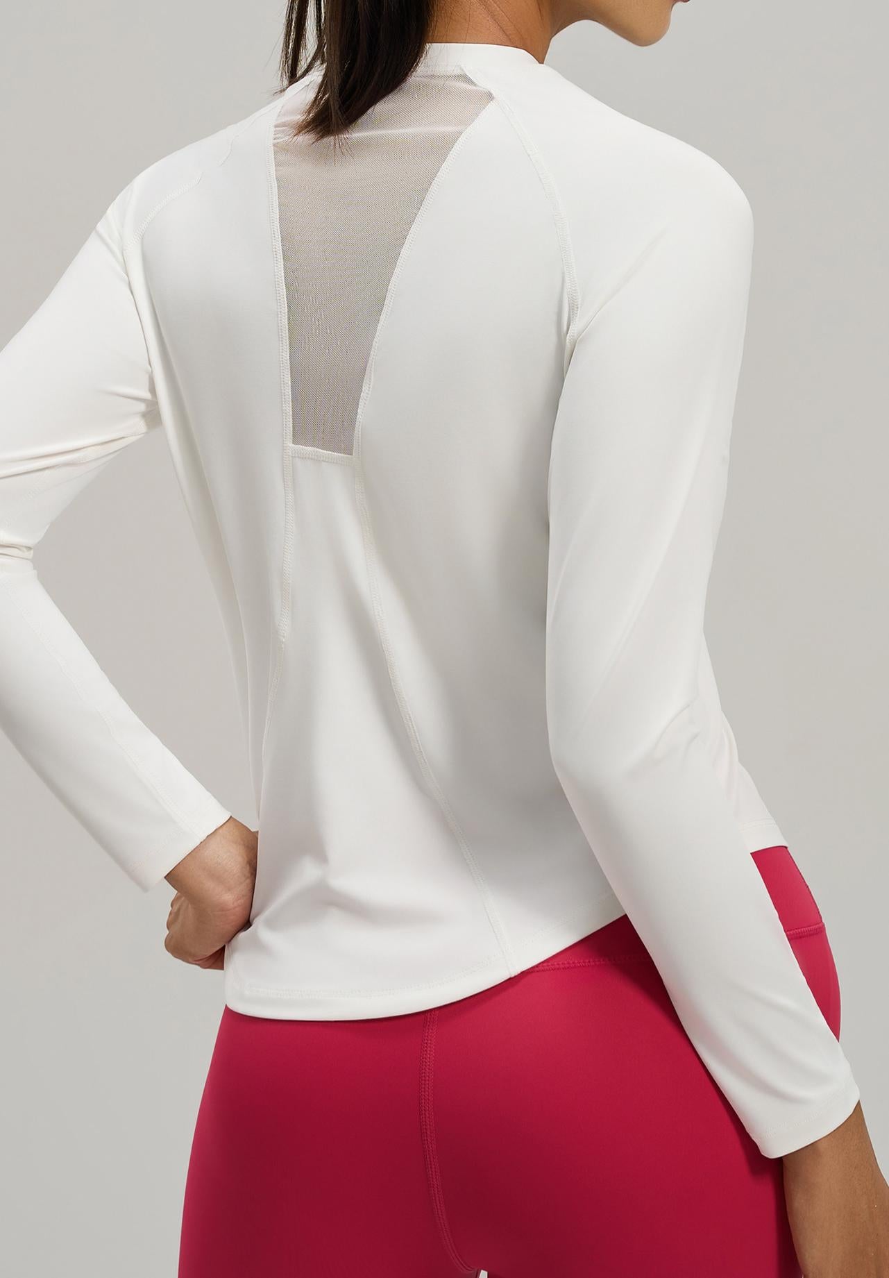Lila Zen Women's Loose-fitting Mesh Back Long-sleeved Sports T-shirt