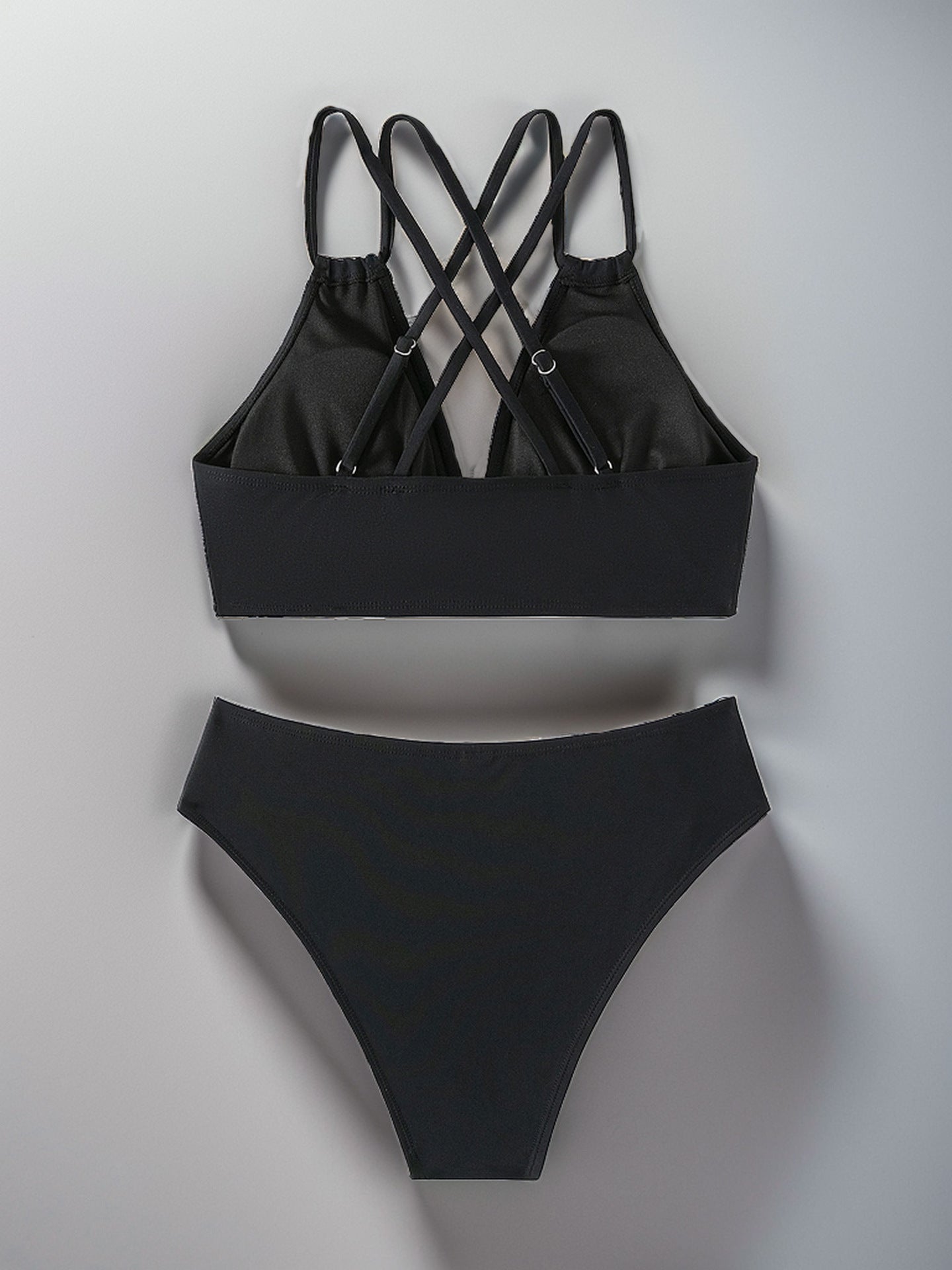 Strappy Crossback High-Waist Bikini Set