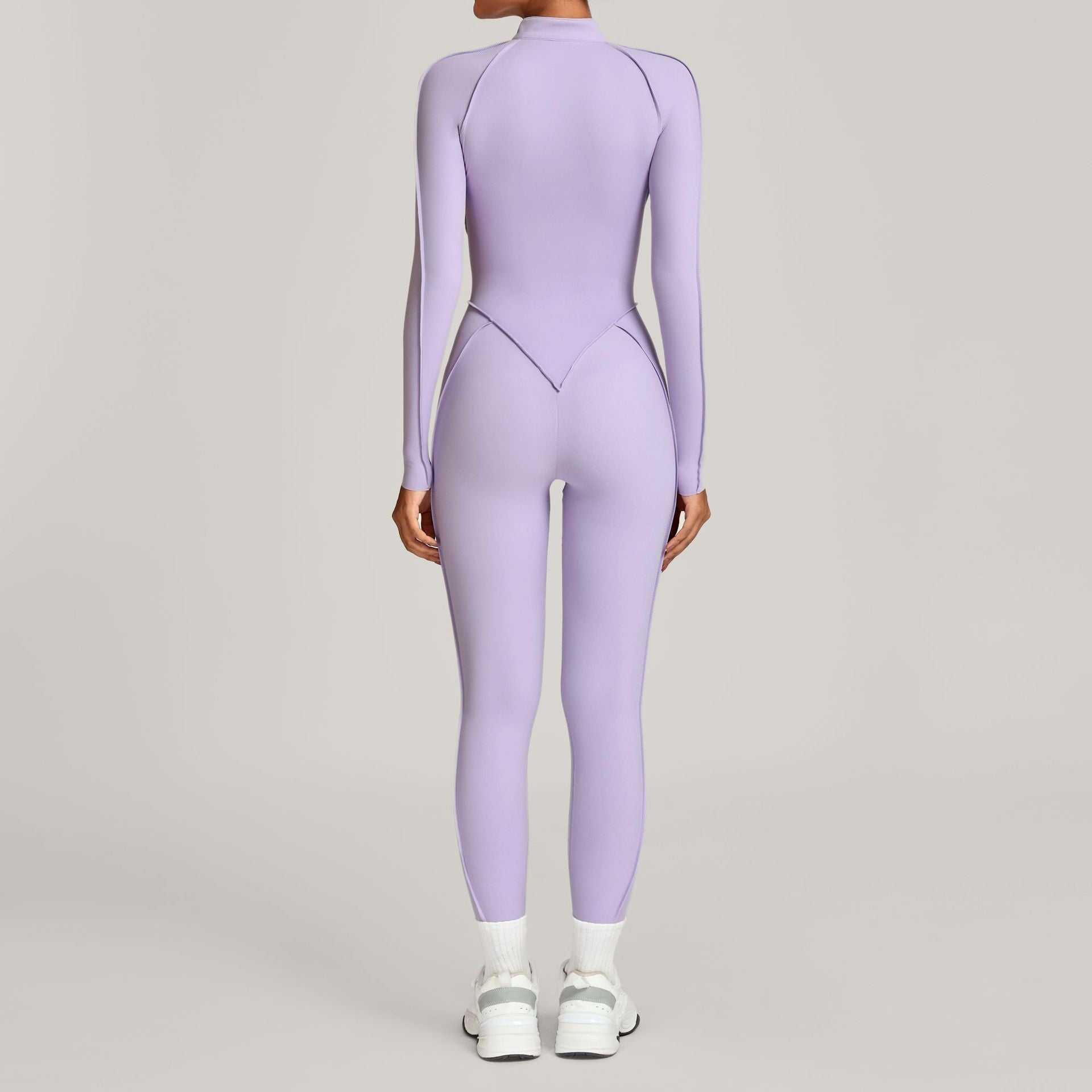 Lila Zen Half-Zip Contour Sculpt Long Sleeve Yoga Jumpsuit