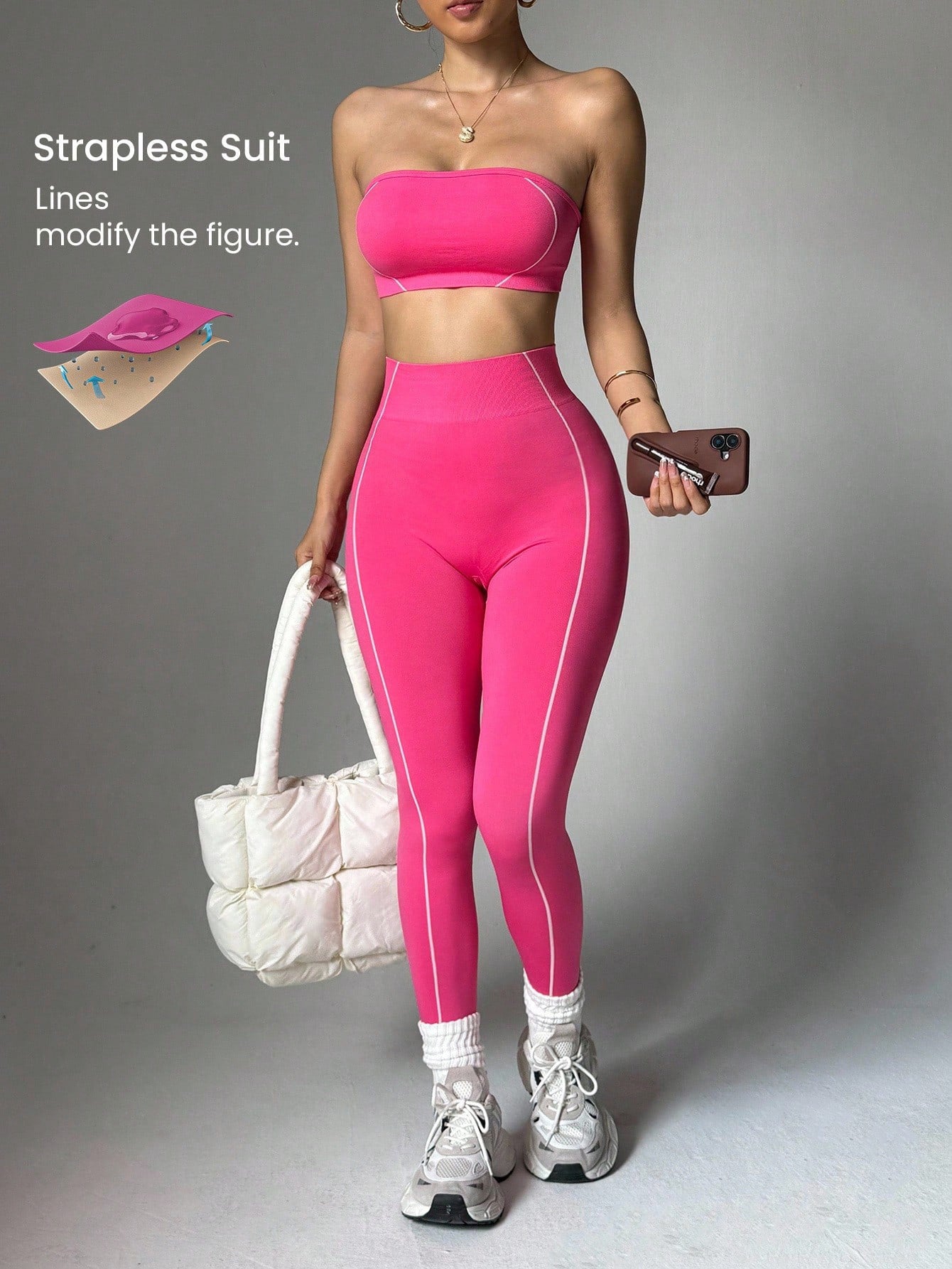 Lila Zen Strapless Sculpt Seamless Yoga Set