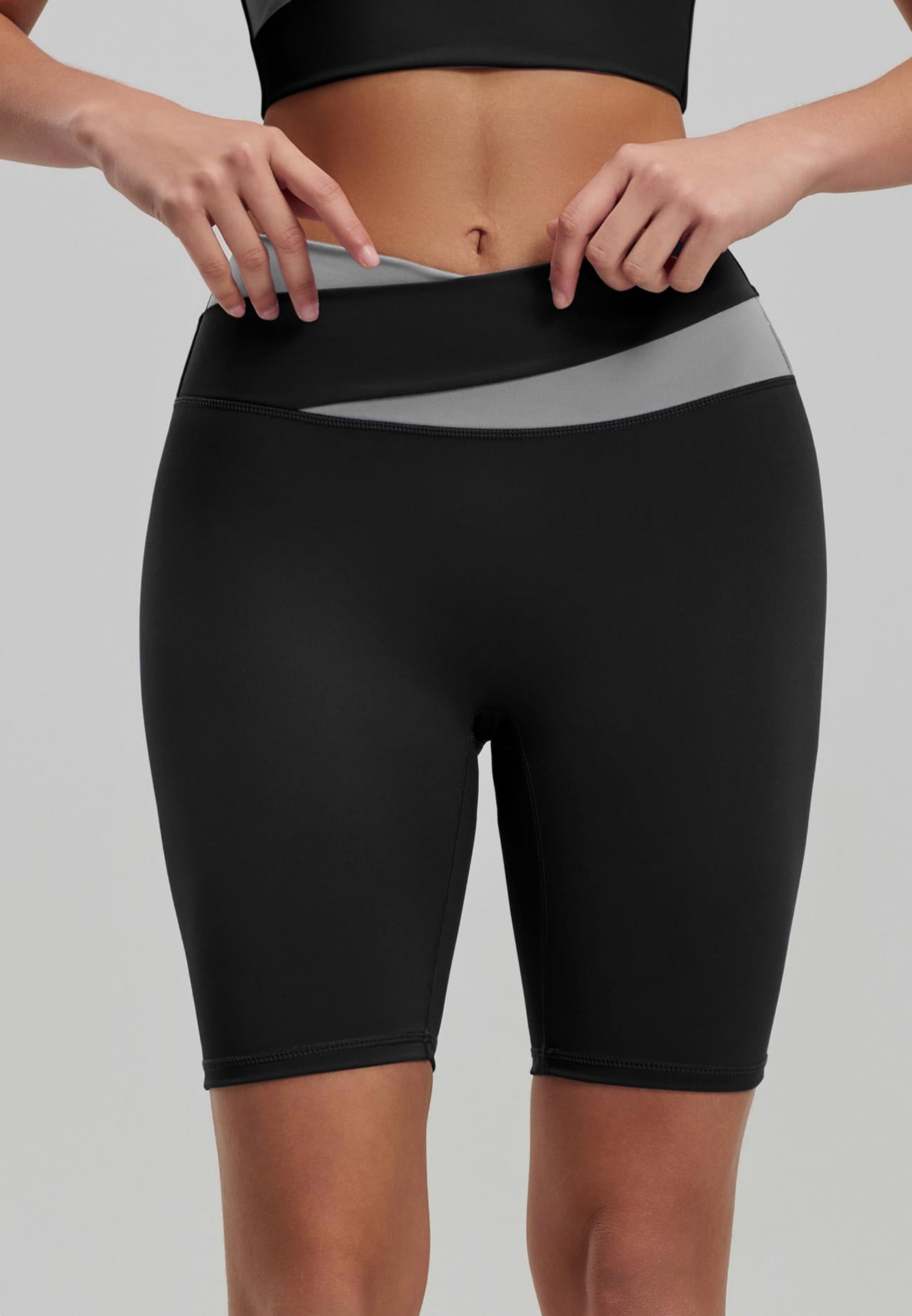 Lila Zen Color Block High-Elasticity Hip-Lifting and Shaping Yoga Shorts