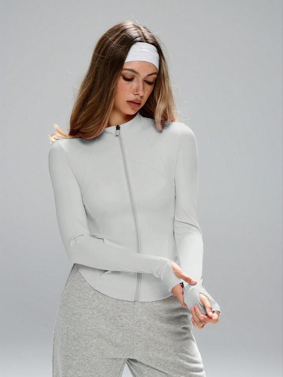 Lila Zen Stand Collar Premium Slim Waist Fitness Yoga Jacket