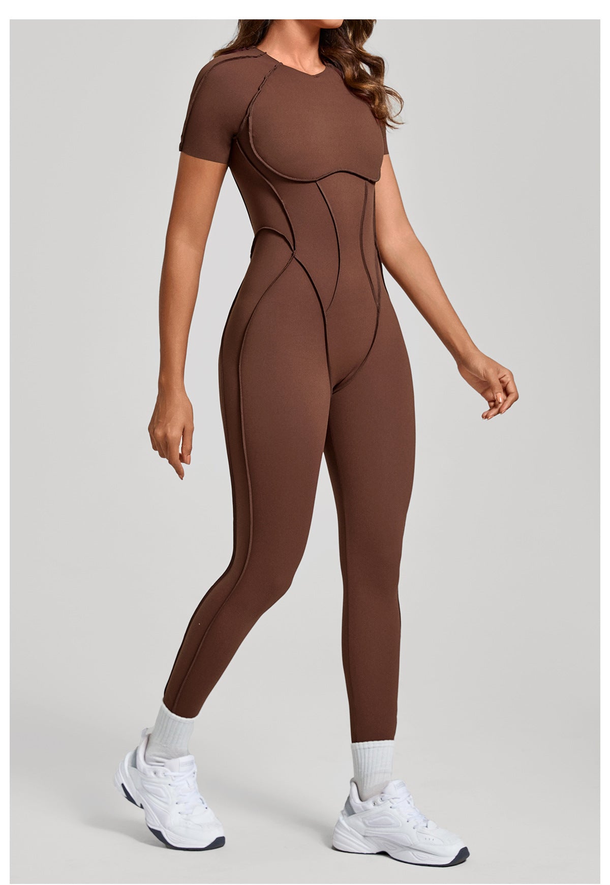 Sculpt Seam Open Back Padded Jumpsuit