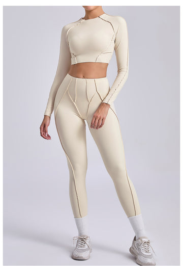 Lila Zen Sculpt Seam Long Sleeve Crop Top & Leggings Set