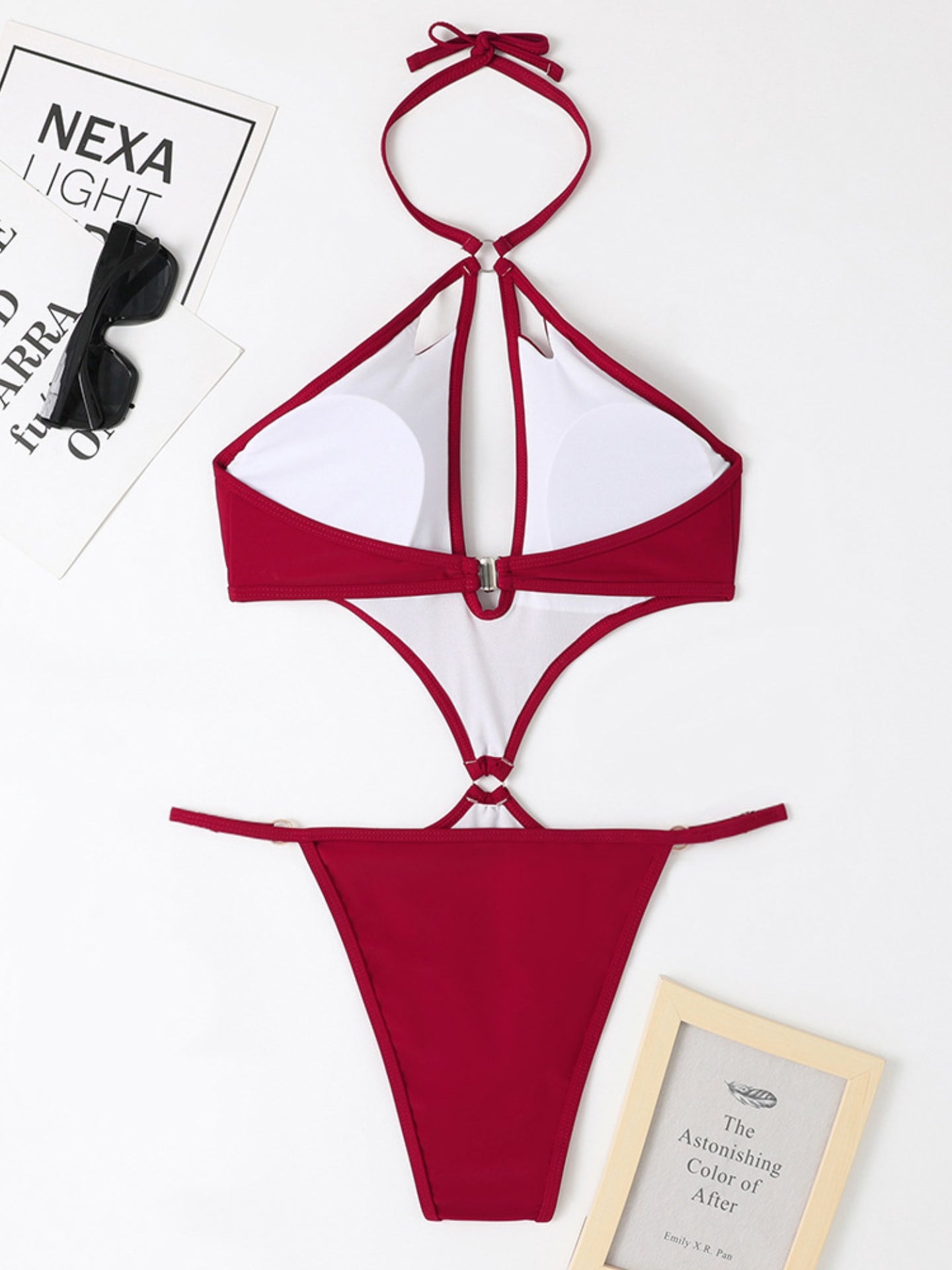 Chain-Link Cutout Halter Monokini
