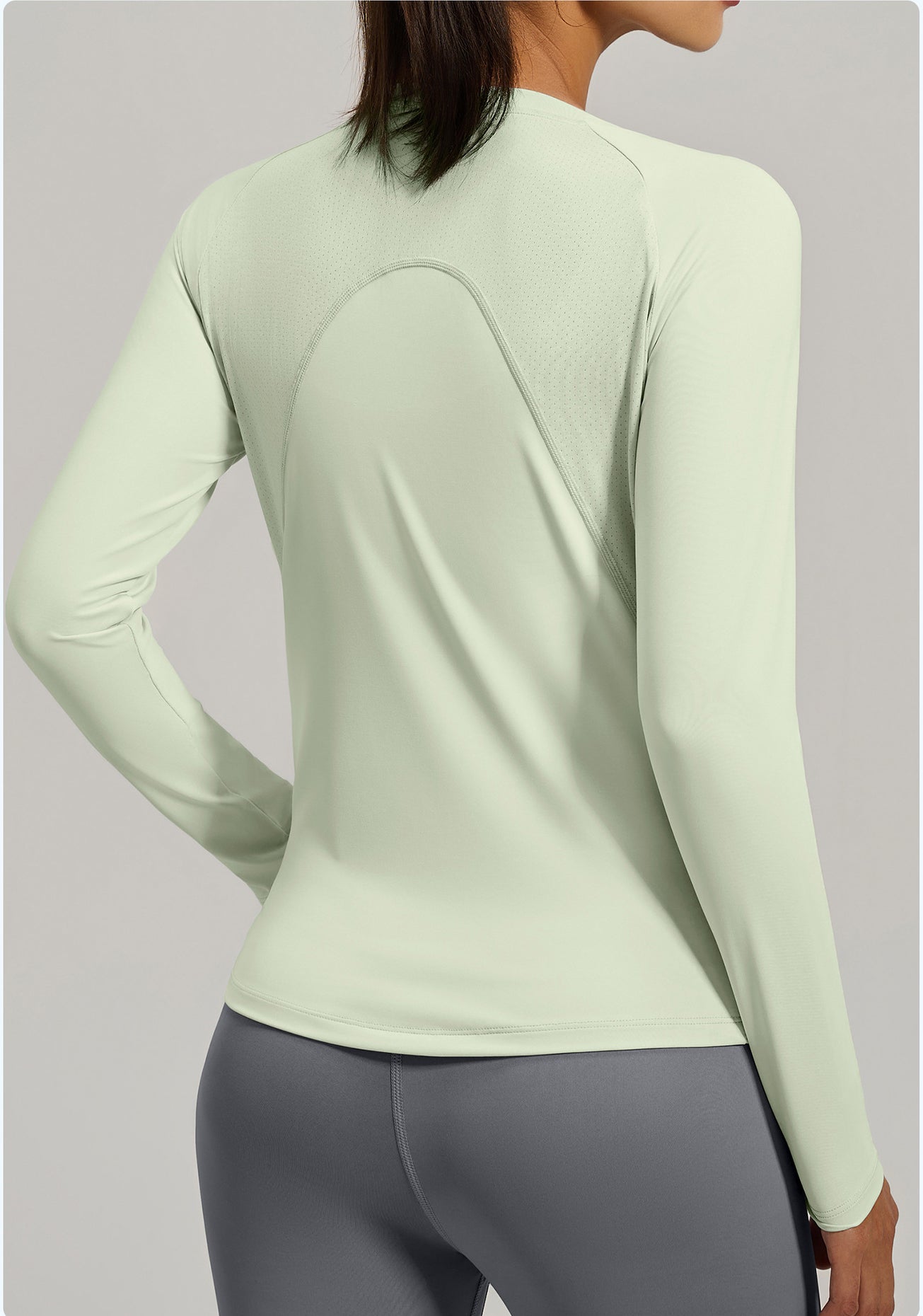 Lila Zen Backless Mesh V-Neck Yoga Fitness Long-Sleeve Top