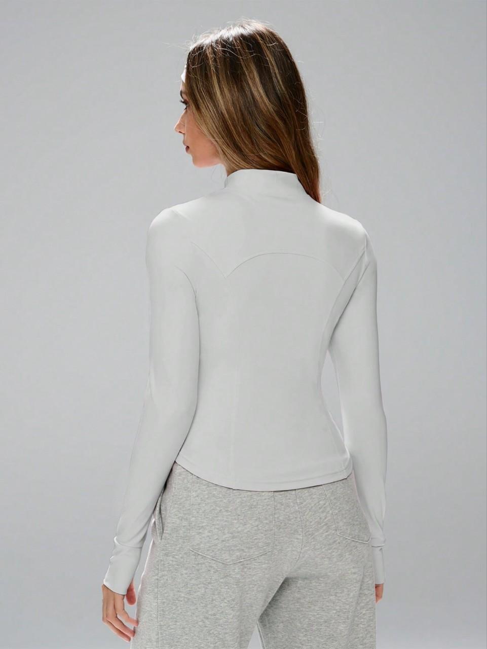 Lila Zen Stand Collar Premium Slim Waist Fitness Yoga Jacket
