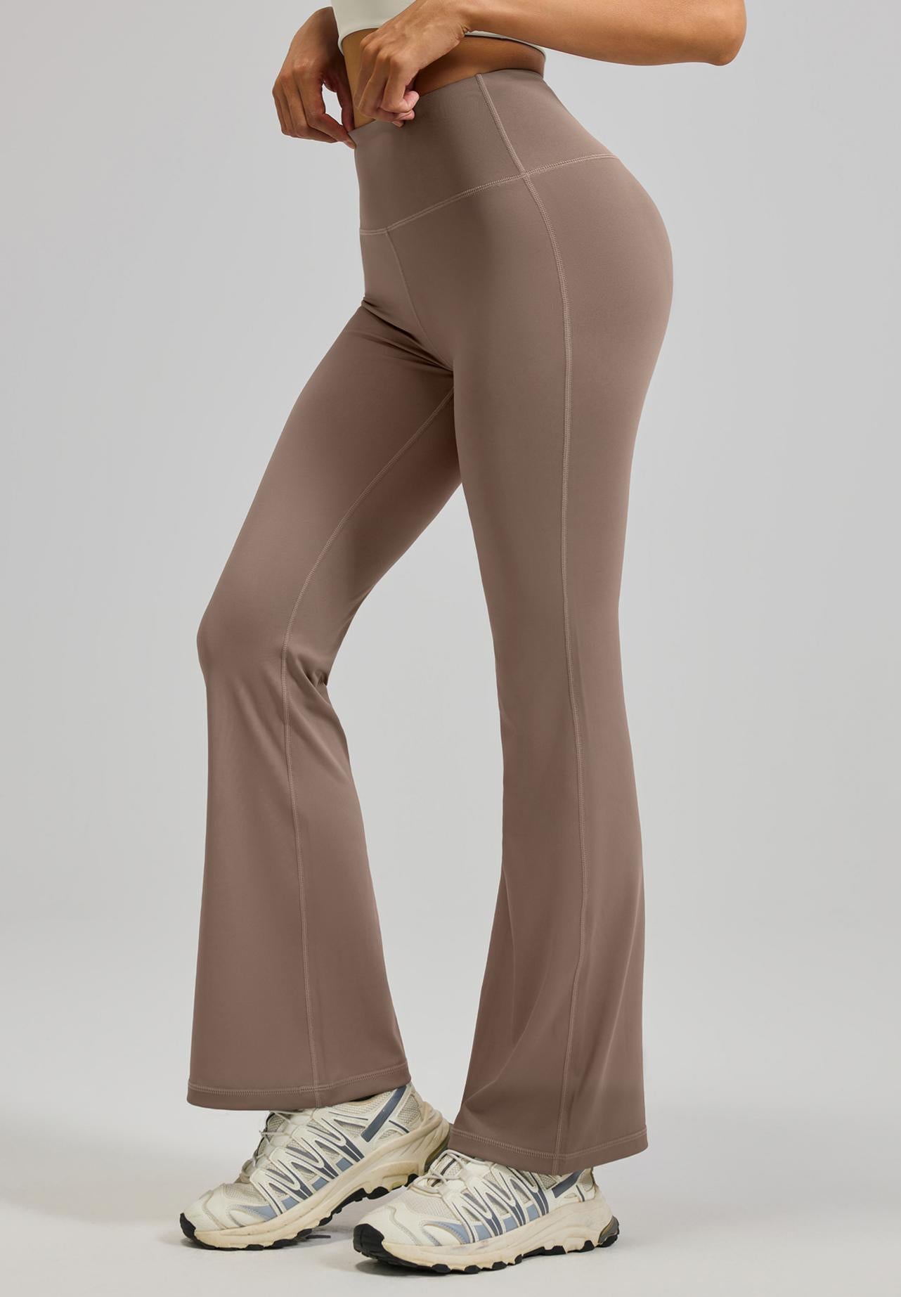 Lila Zen Women's High-Waisted Hip-Lifting Yoga Exercise Flare Pants