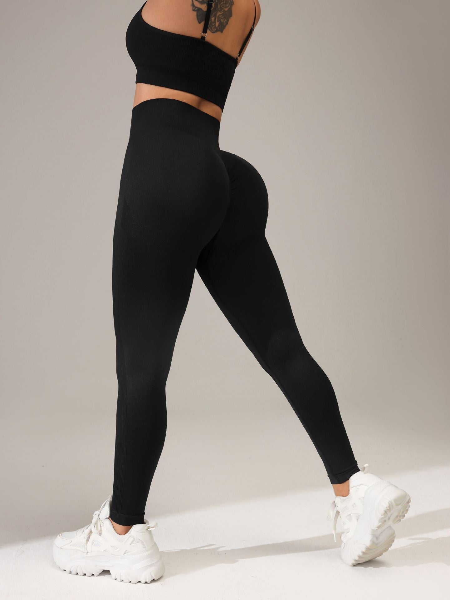 Lila Zen Tie-Dye Seamless Knit Slim Fit Waist-Slimming Hip-Lifting Sports Yoga Pants