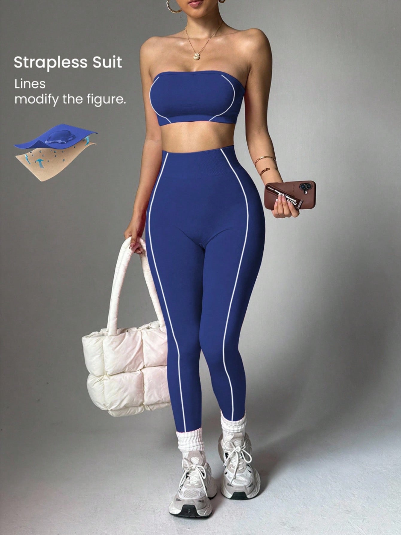 Lila Zen Strapless Sculpt Seamless Yoga Set