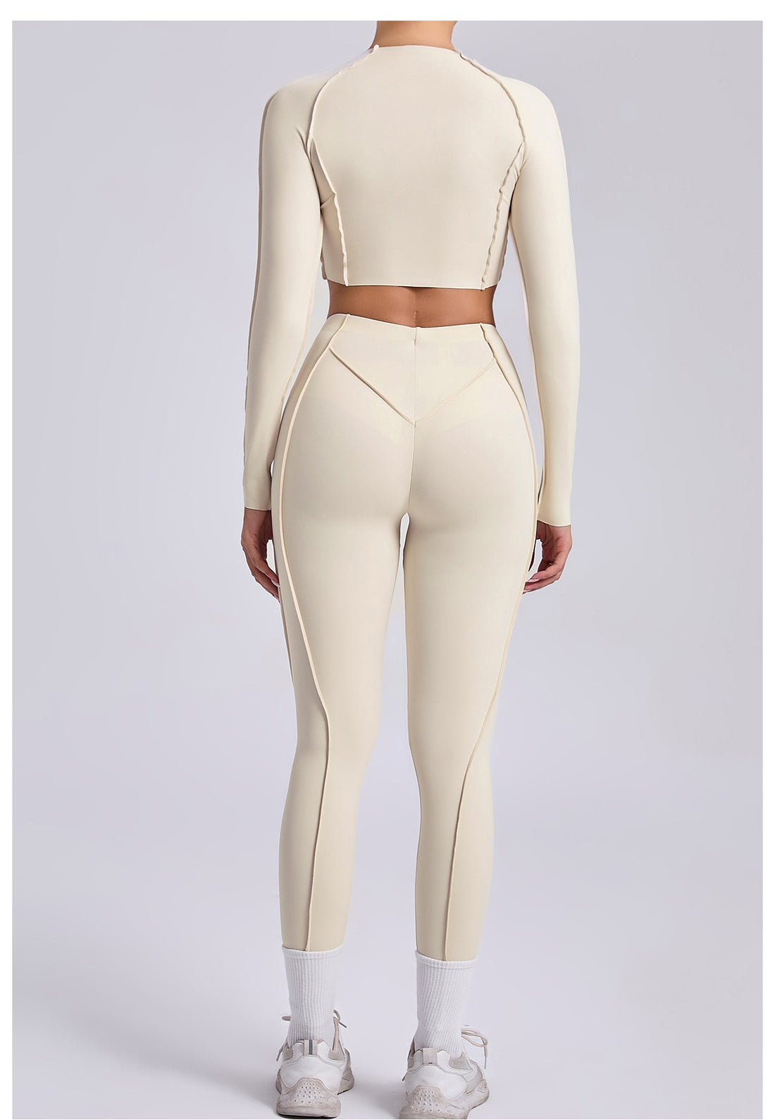 Lila Zen Sculpt Seam Long Sleeve Crop Top & Leggings Set
