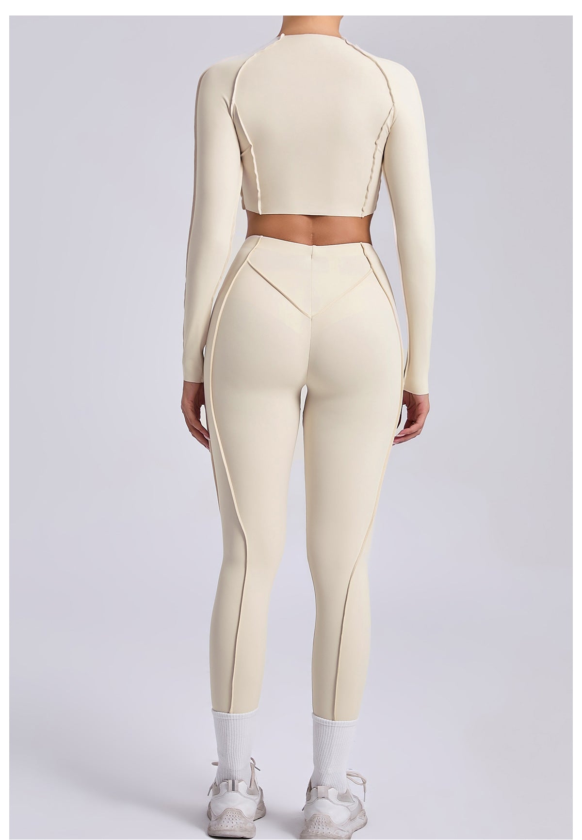 Lila Zen Sculpt Seam Long Sleeve Crop Top & Leggings Set