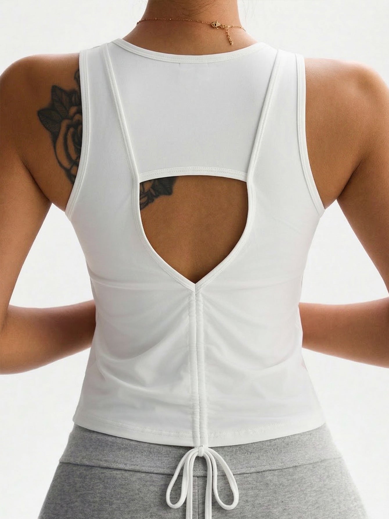Lila Zen Women’s Open Back Sleeveless Tank Top | High Stretch Skin-Friendly Fitted Yoga Top