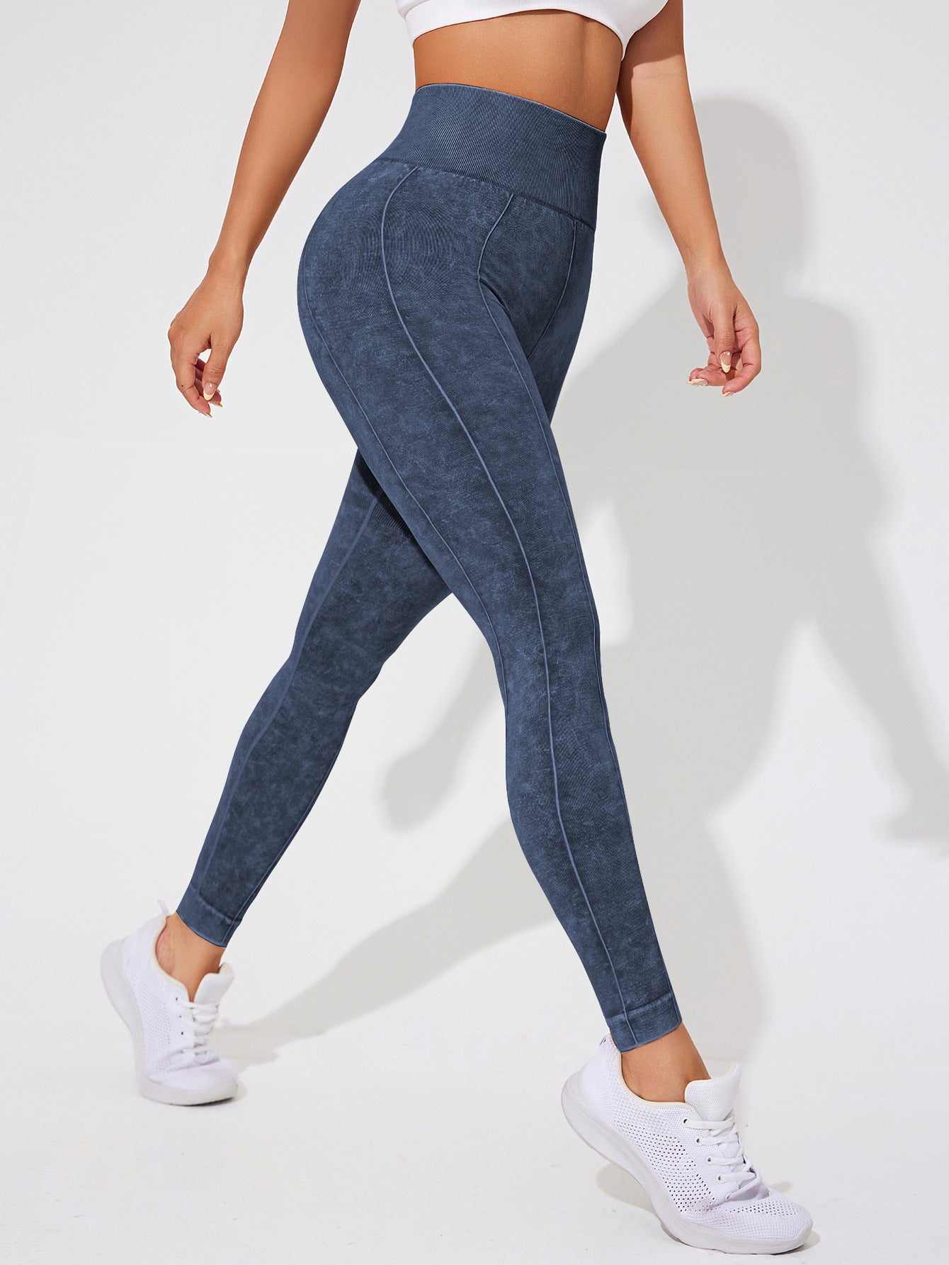 Lila Zen Seamless Ribbed Slim Fit Hip-Lifting Fitness Yoga Exercise Pants