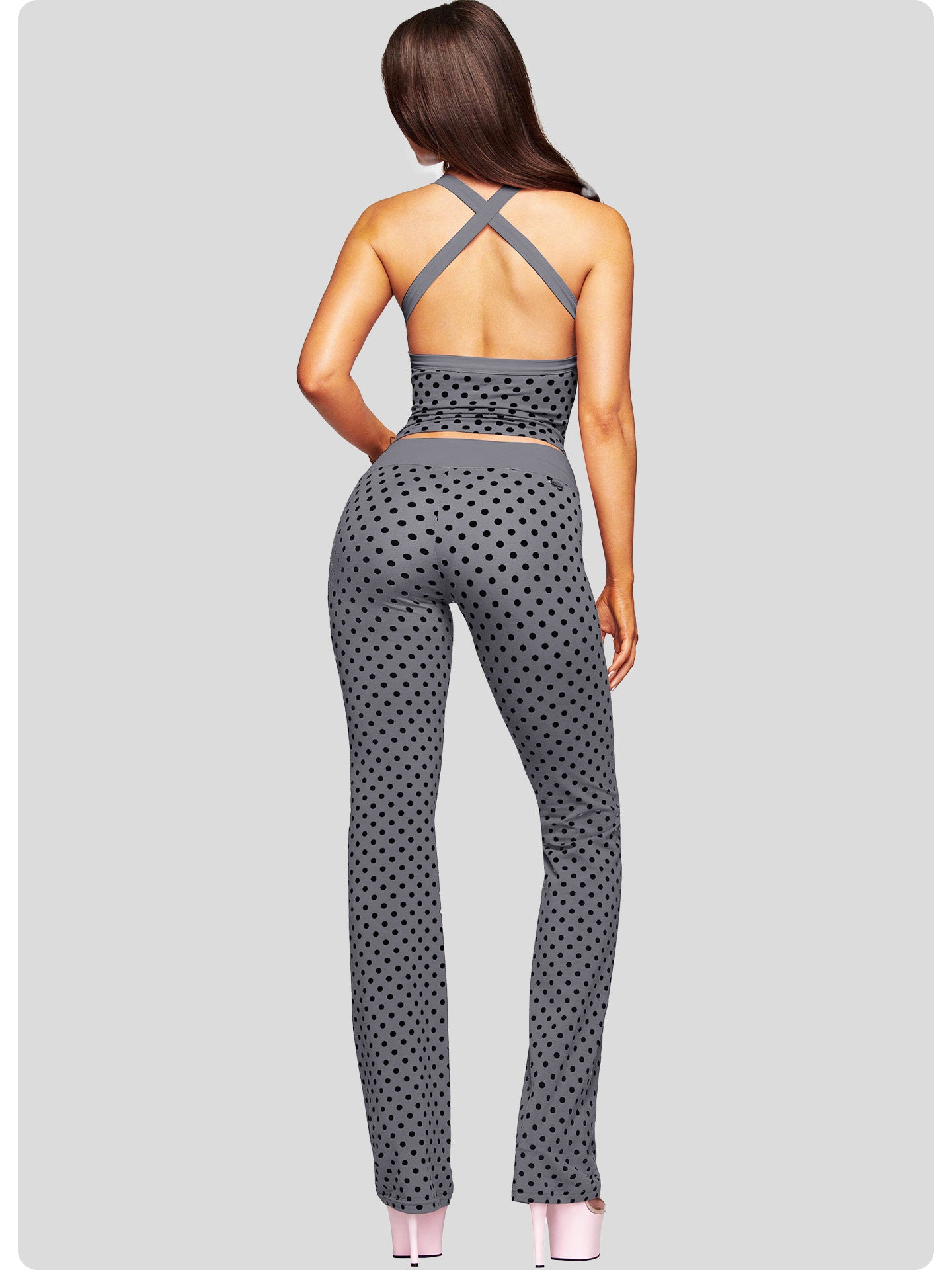 Polka Dot Tank Top & Flare Pants Set
