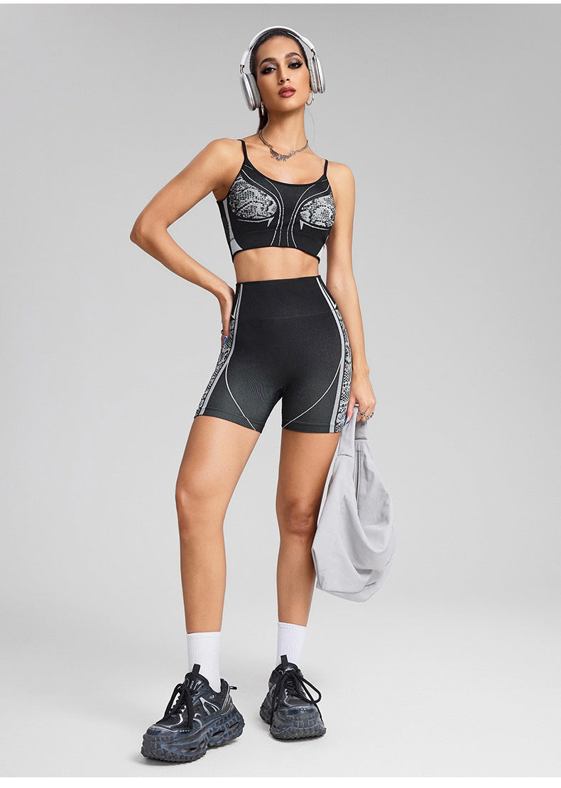 Lila Zen Seamless Sculpt High-Waisted Sports Bra & Biker Shorts Set