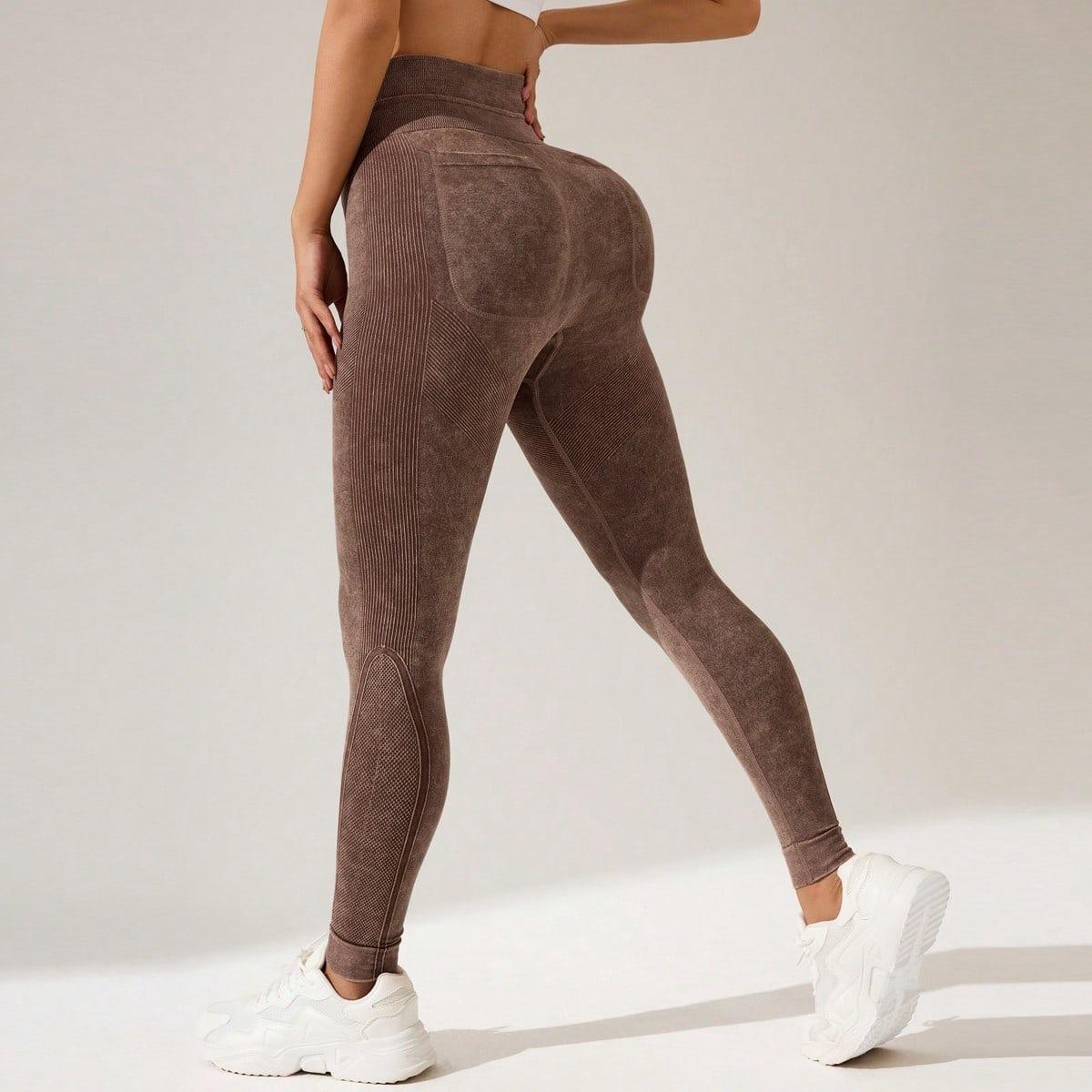 Lila Zen Women's Double Waist Lifting and Hip Shaping Yoga Pants with Back Pockets