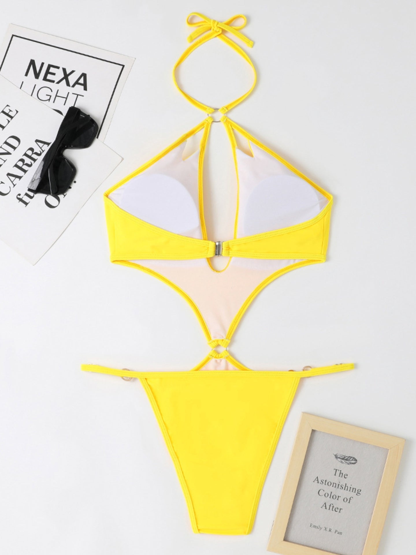 Chain-Link Cutout Halter Monokini