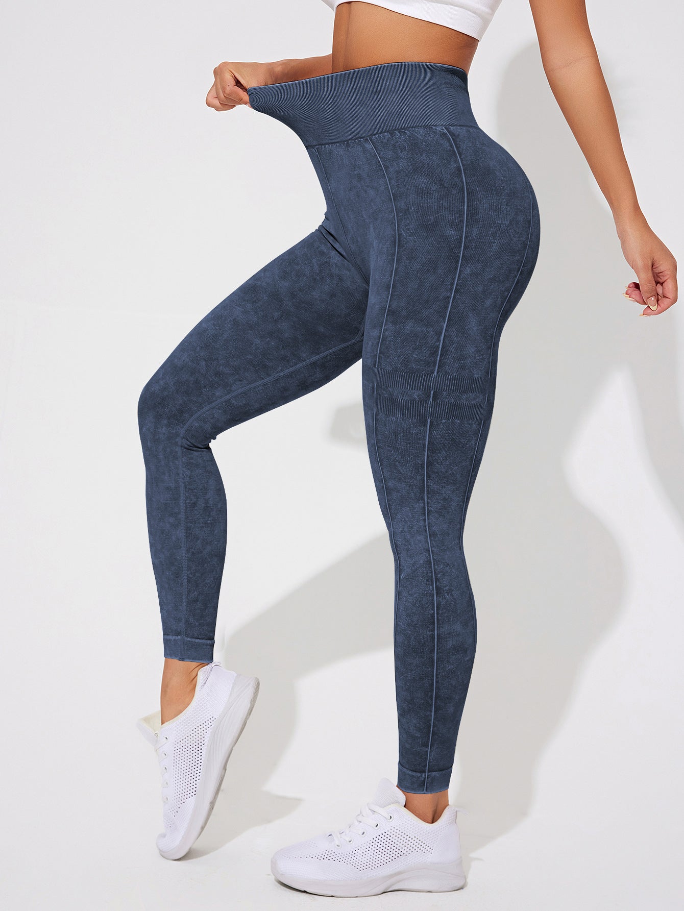Lila Zen Seamless Ribbed Slim Fit Hip-Lifting Fitness Yoga Exercise Pants