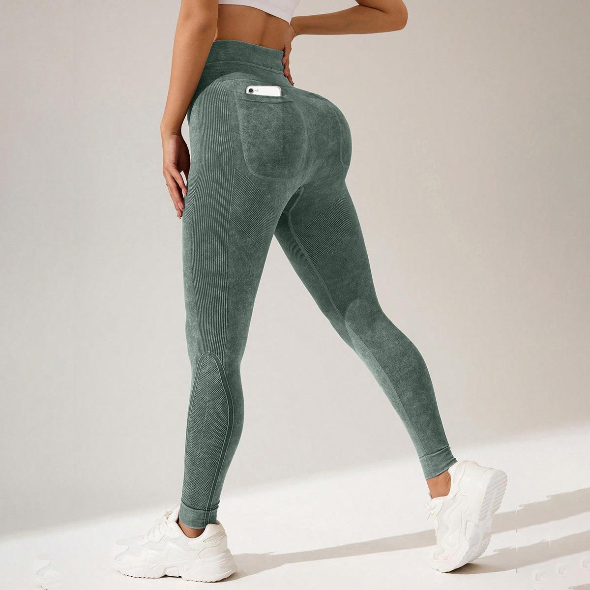 Lila Zen Women's Double Waist Lifting and Hip Shaping Yoga Pants with Back Pockets