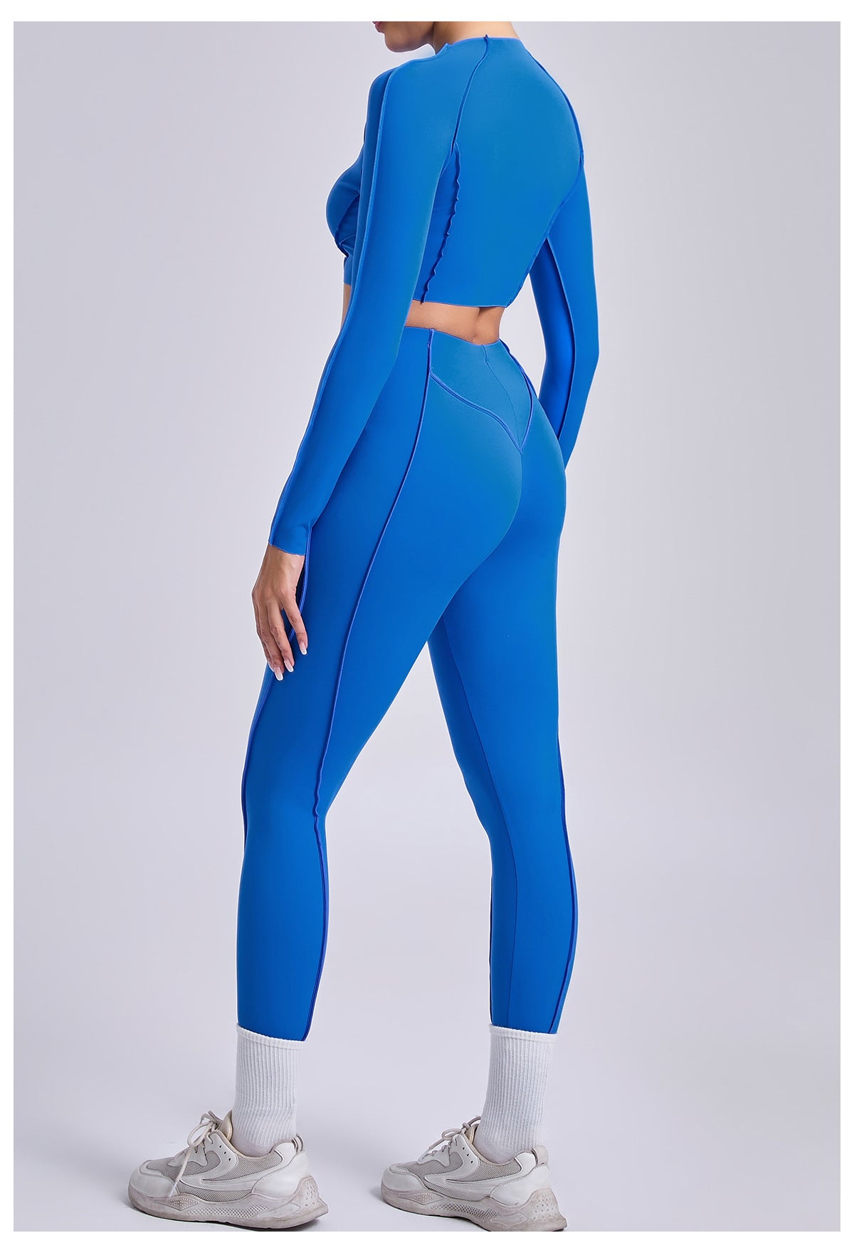 Lila Zen Sculpt Seam Long Sleeve Crop Top & Leggings Set