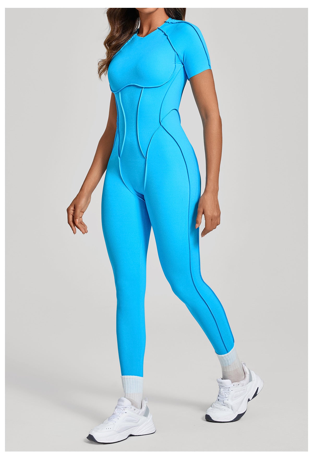 Sculpt Seam Open Back Padded Jumpsuit