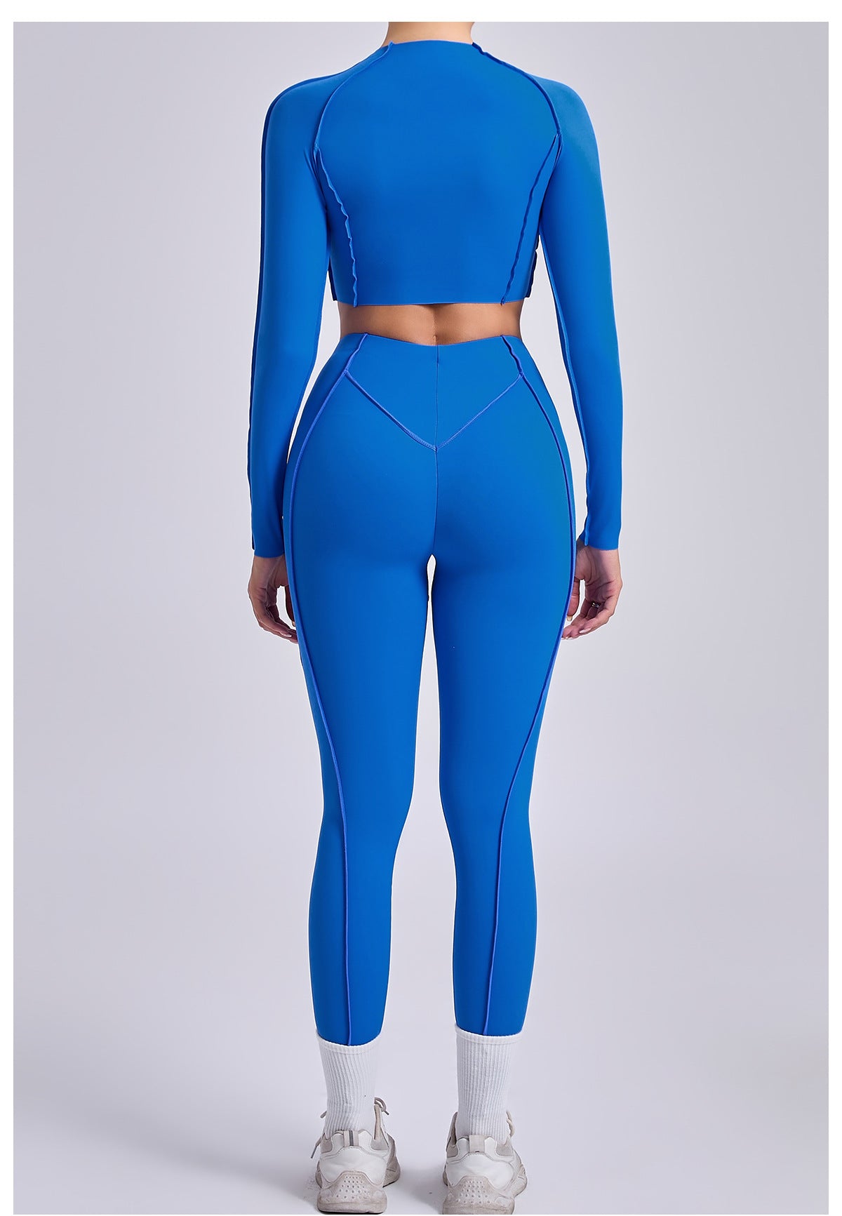 Lila Zen Sculpt Seam Long Sleeve Crop Top & Leggings Set