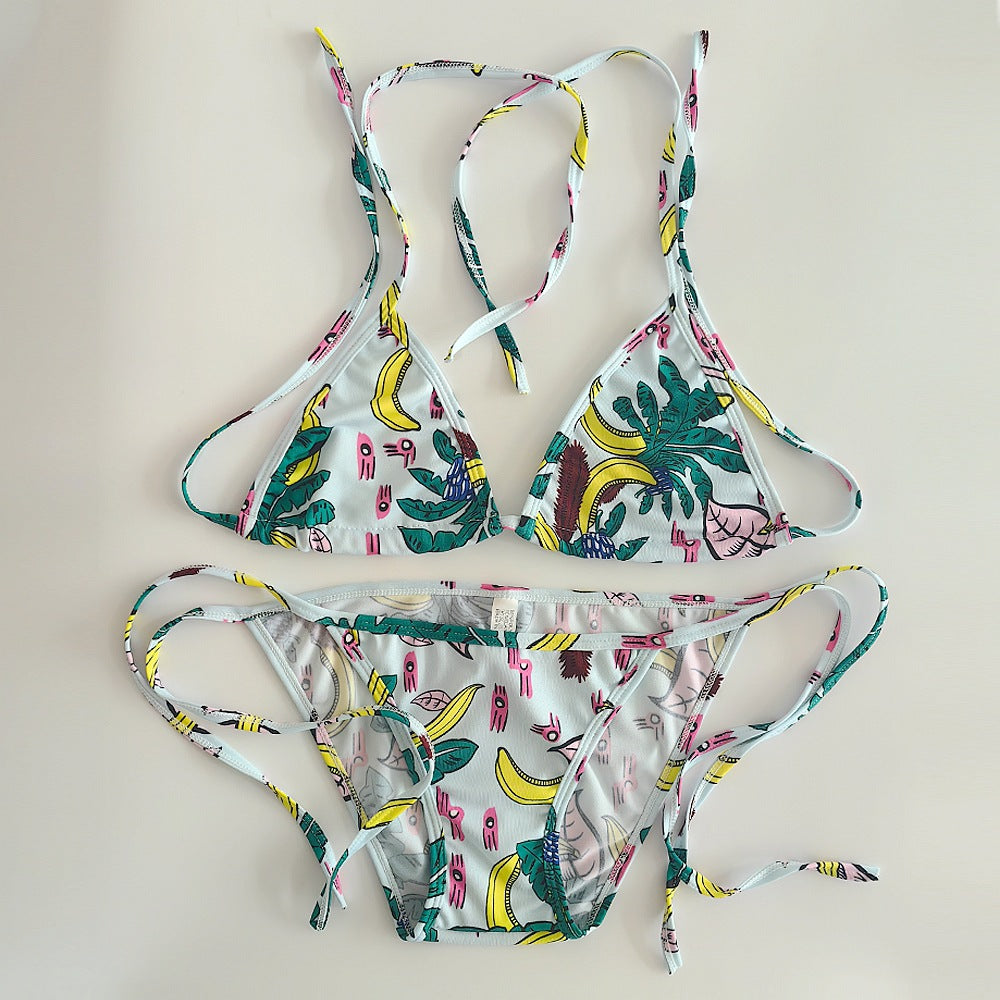 Multi-Print Sliding Triangle Tie-Side Bikini Set