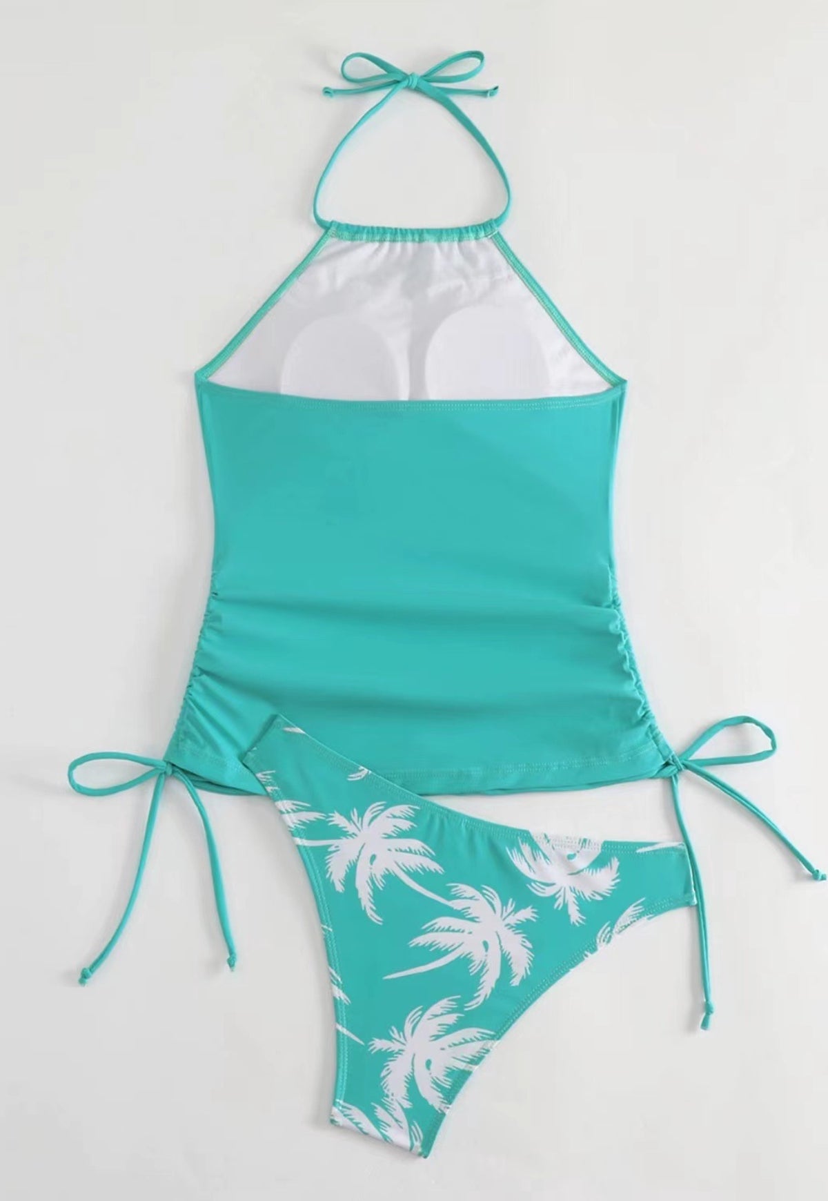 Ruched Halter Tankini Set