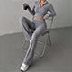Half-Zip Cropped Long Sleeve Top & High-Waist Leggings Set