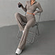 Half-Zip Cropped Long Sleeve Top & High-Waist Leggings Set