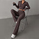Half-Zip Cropped Long Sleeve Top & High-Waist Leggings Set