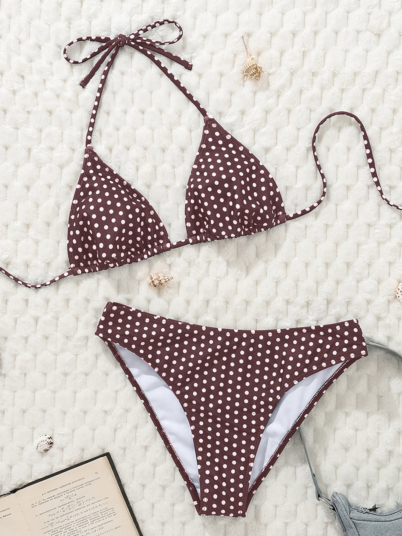 Lila Zen Polka Dot Triangle Bikini Set