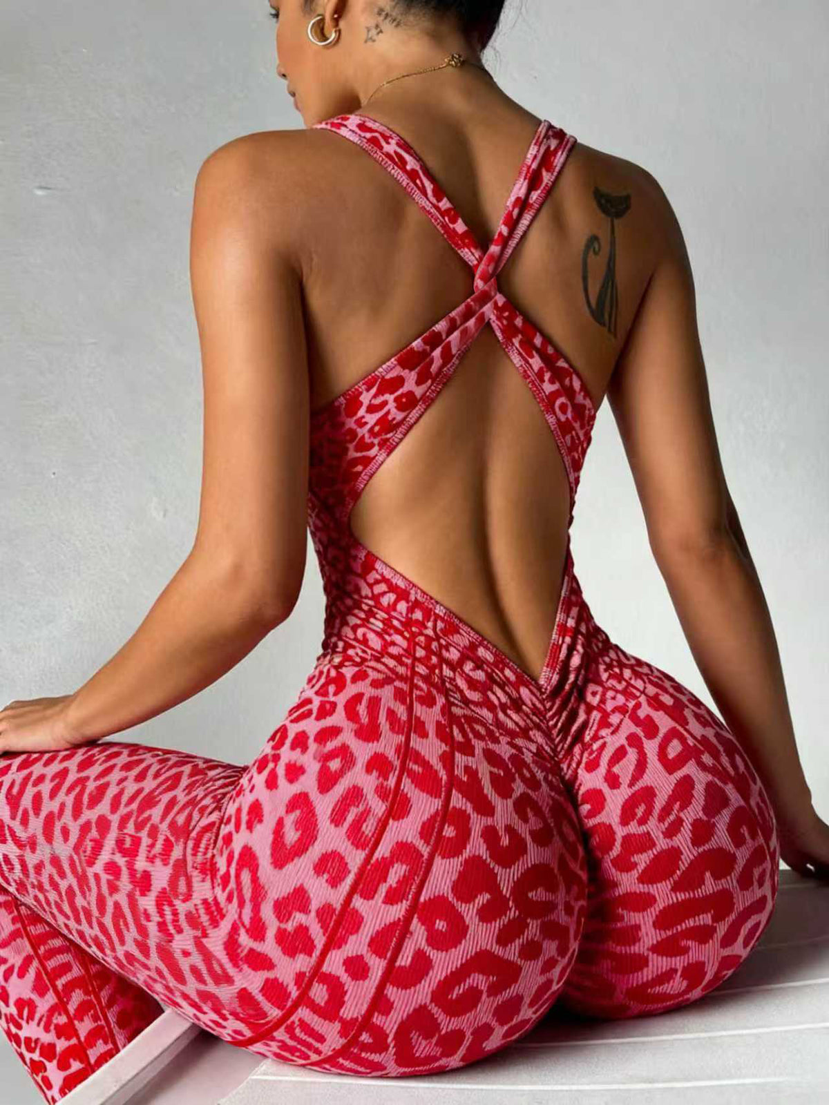 Leopard Print Sculpt Romper