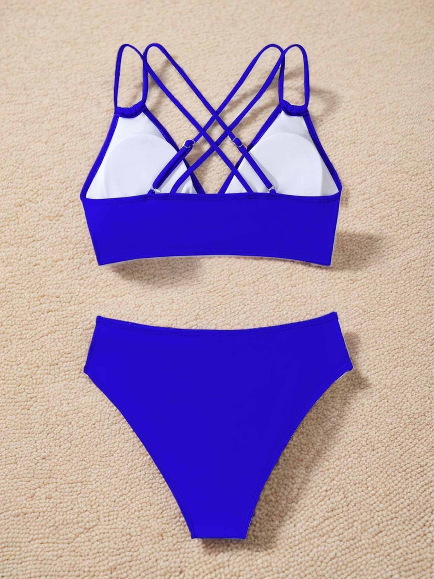 Strappy Crossback High-Waist Bikini Set