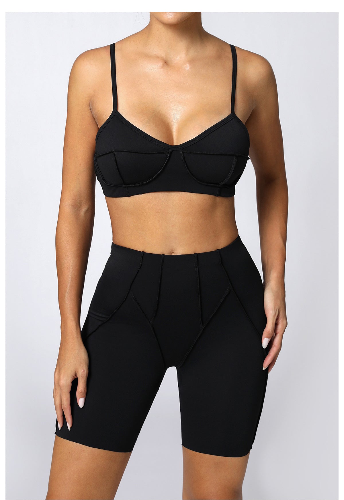 Lila Zen Sculpt Seam Padded Sports Bra & Biker Shorts Set