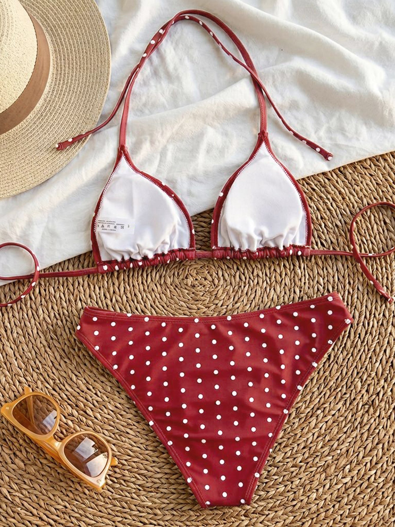 Lila Zen Polka Dot Triangle Bikini Set