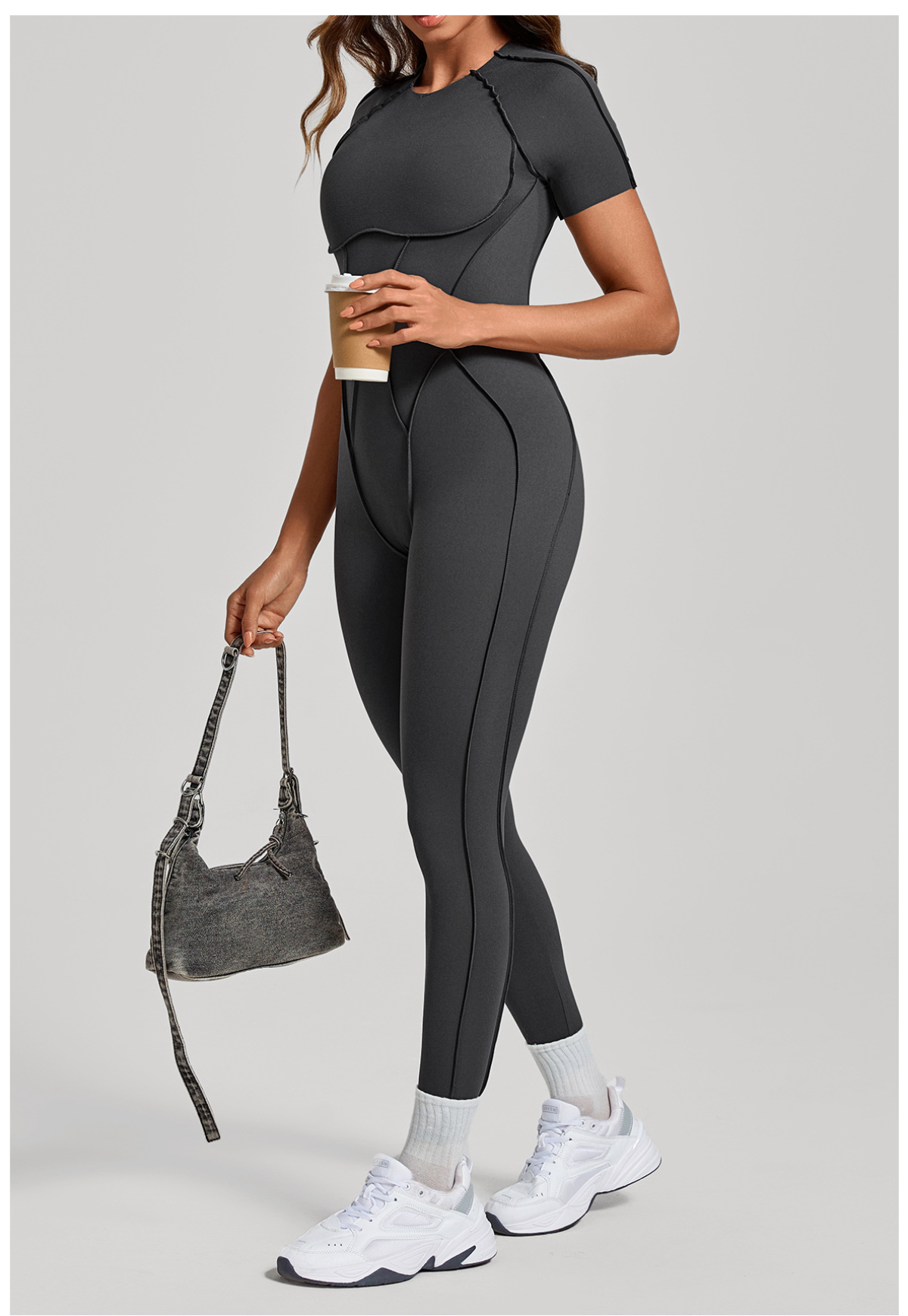Sculpt Seam Open Back Padded Jumpsuit