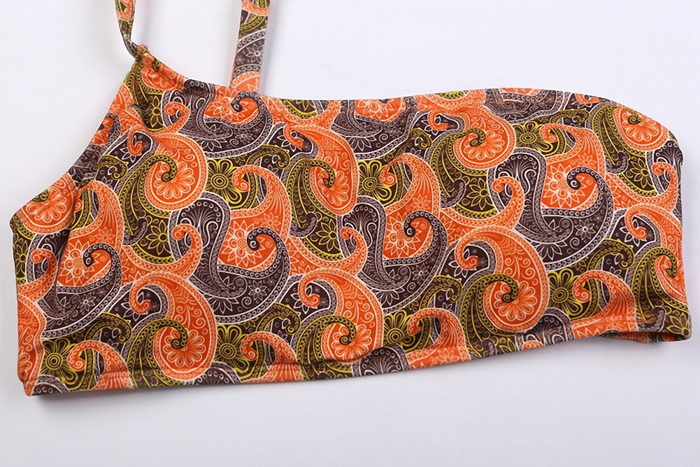 Asymmetric One-Shoulder Printed Bikini Set