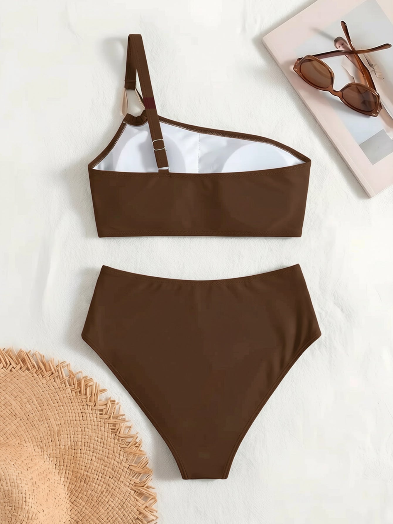 Lila Zen One-Shoulder Ring Detail Bikini Set
