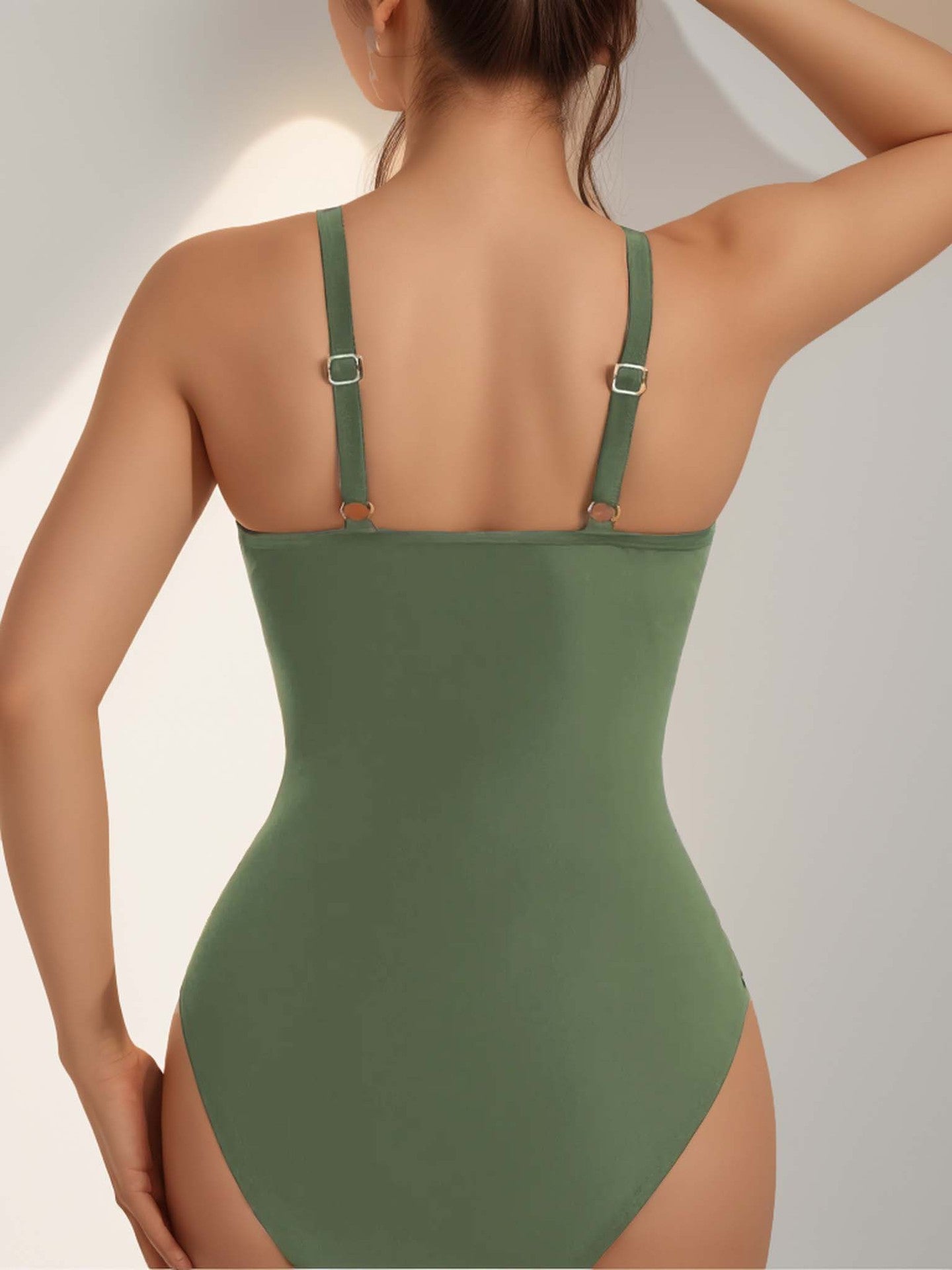 Lila Zen Plunge Mesh Tummy Control One-Piece Swimsuit